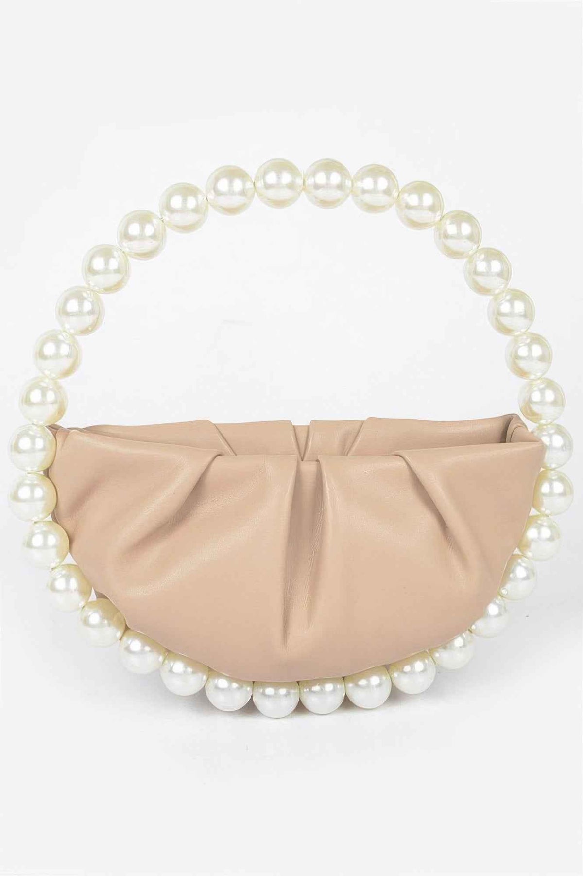 Vegan Metallic Leather Top Handle Bag W/stones
