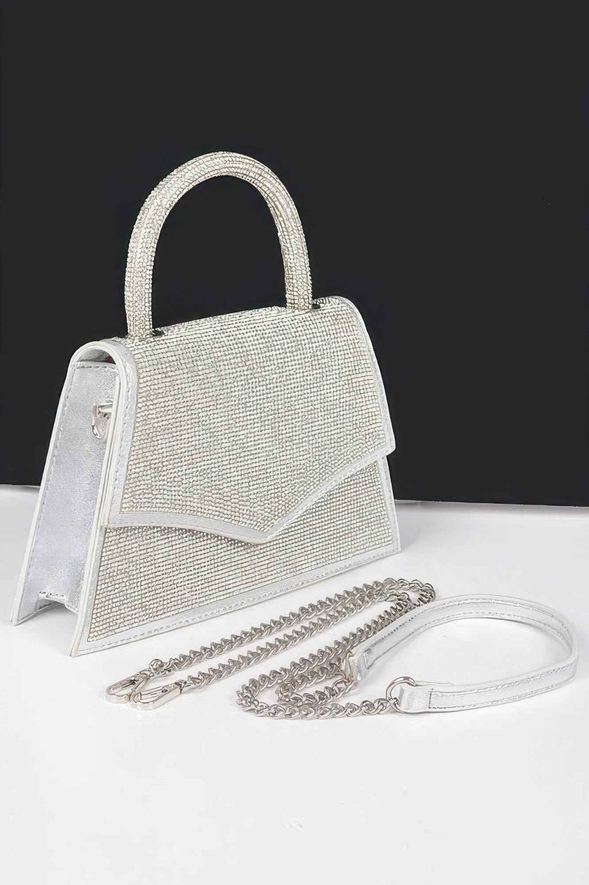 Rhinestone Top Handle Clutch