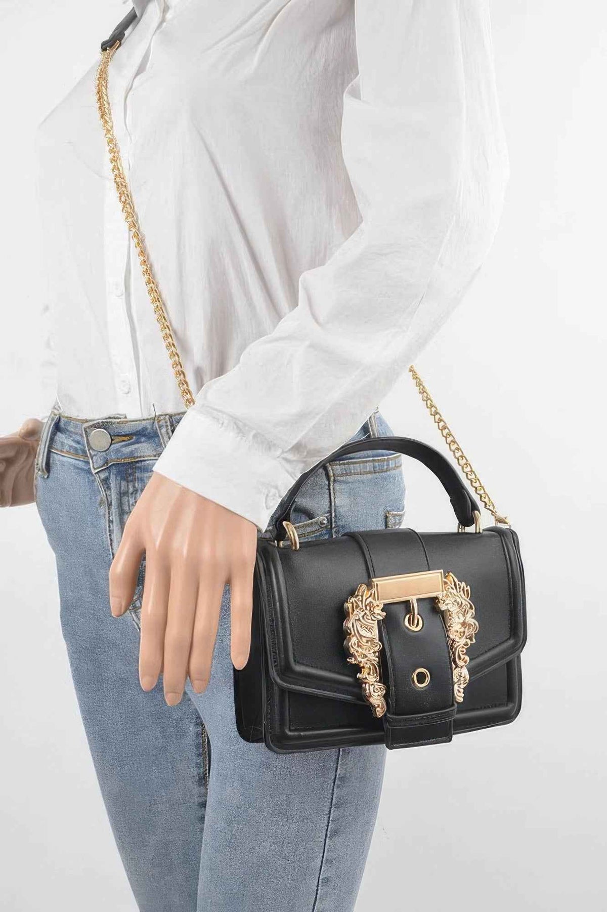 Vegan Top Handle Shoulder Clutch