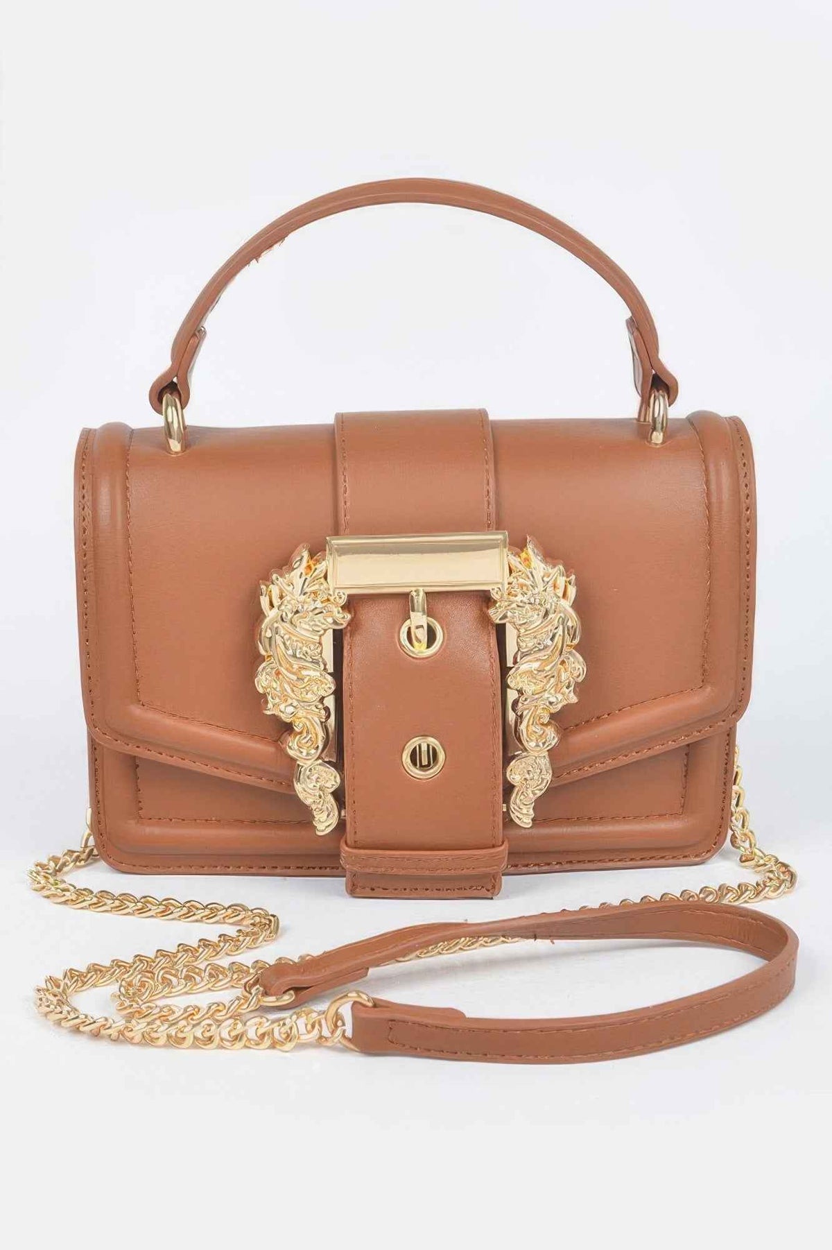 Vegan Top Handle Shoulder Clutch