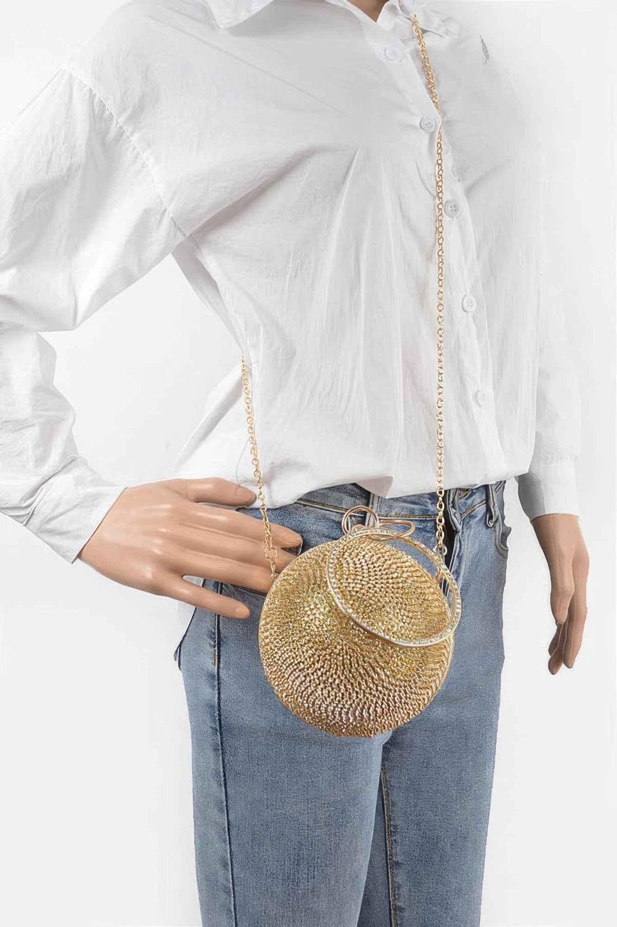 Rhinestone Ball Clutch
