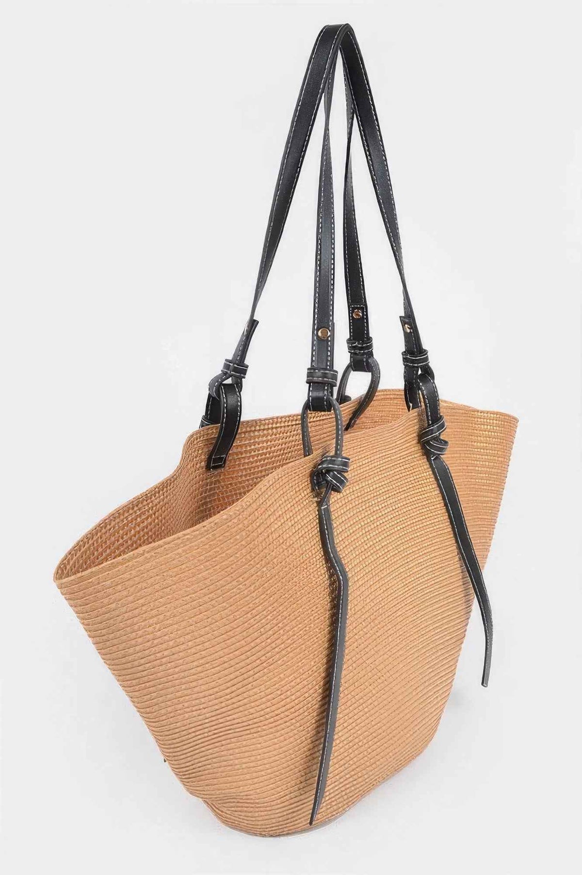 Faux Straw Large Hobo Bag