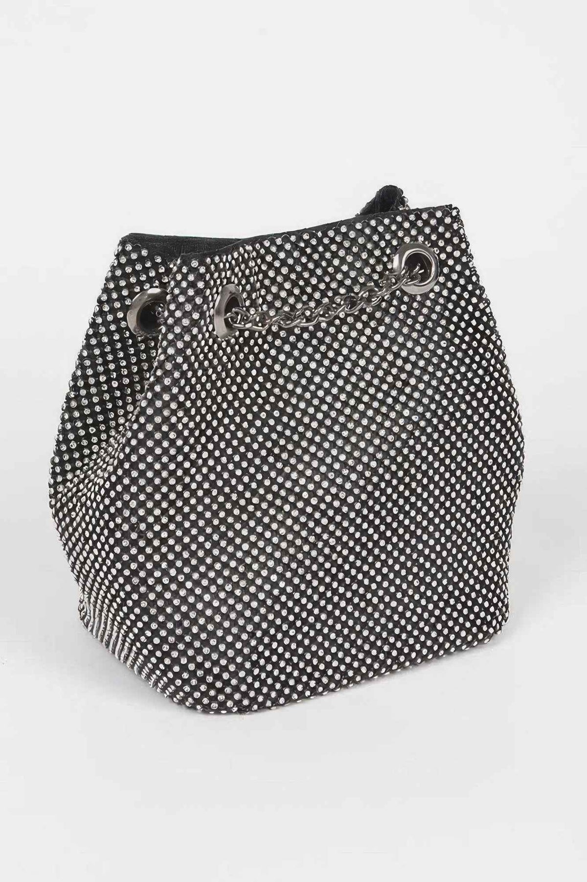 Rhinestone Bucket Chain Bag