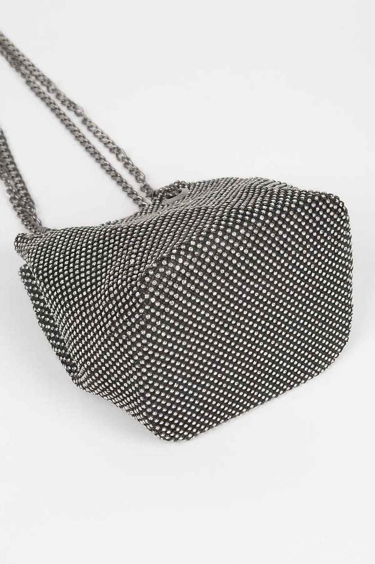 Rhinestone Bucket Chain Bag