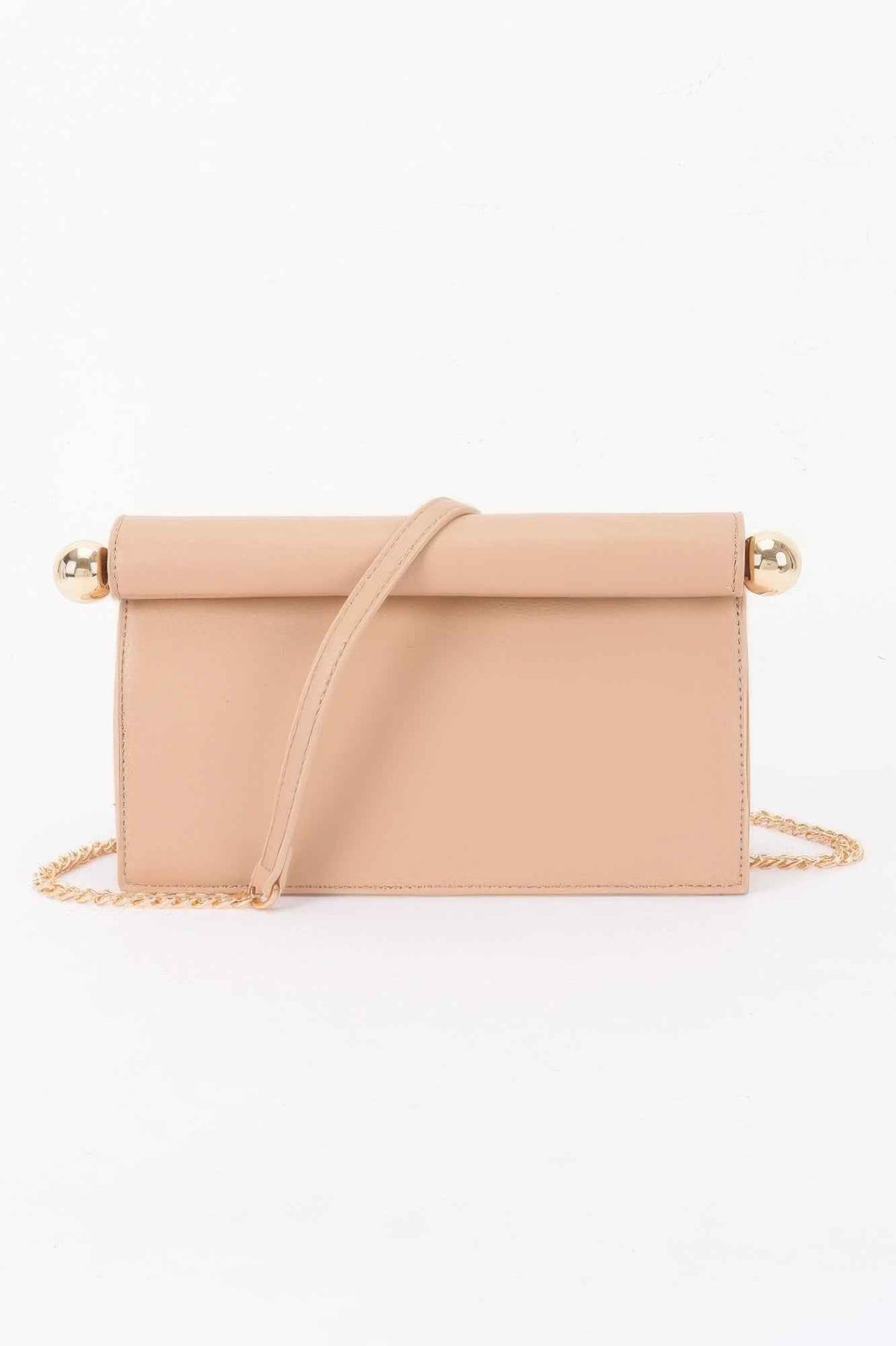 Roll-top Sphere Accent Chain Clutch