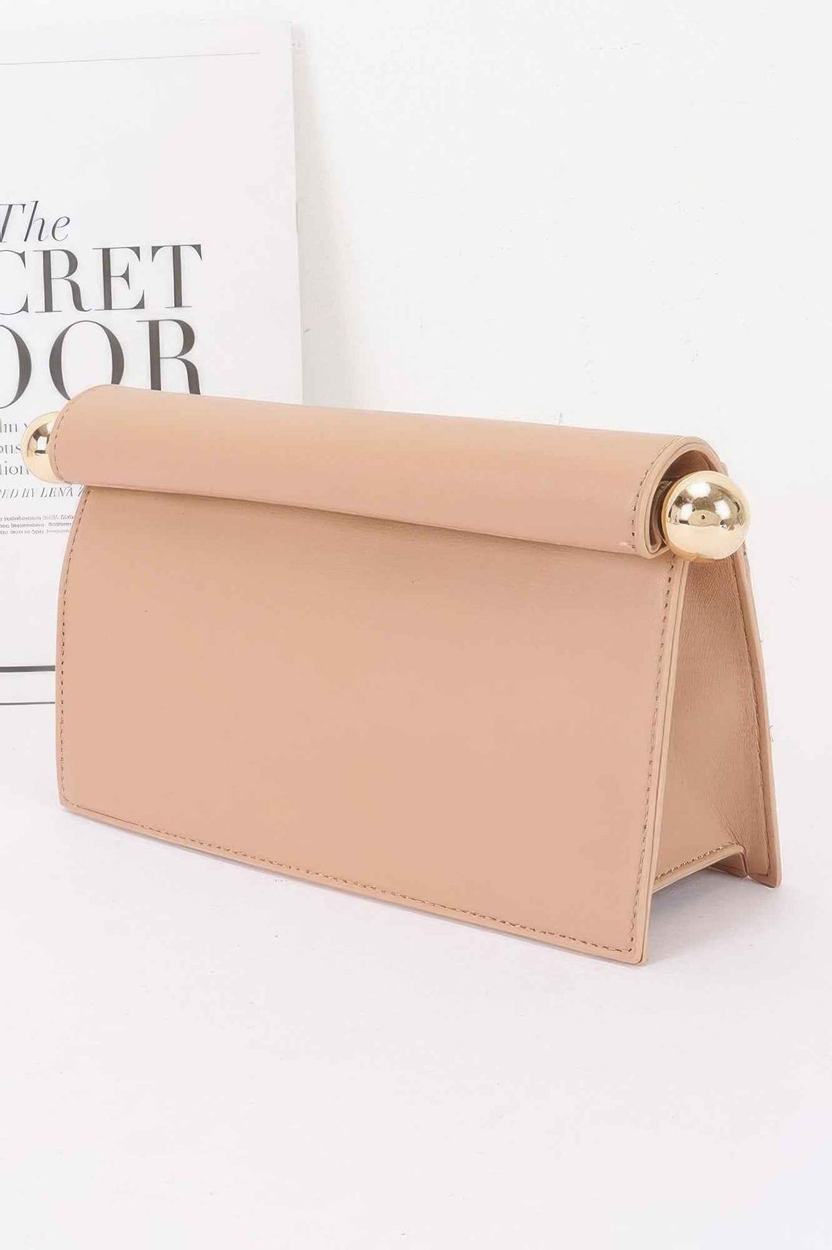 Roll-top Sphere Accent Chain Clutch