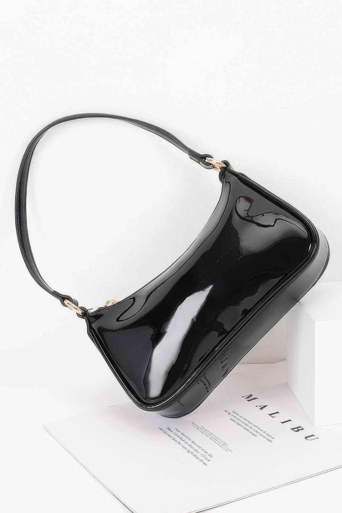 Patent Vegan Leather Chain Shoulder Bag