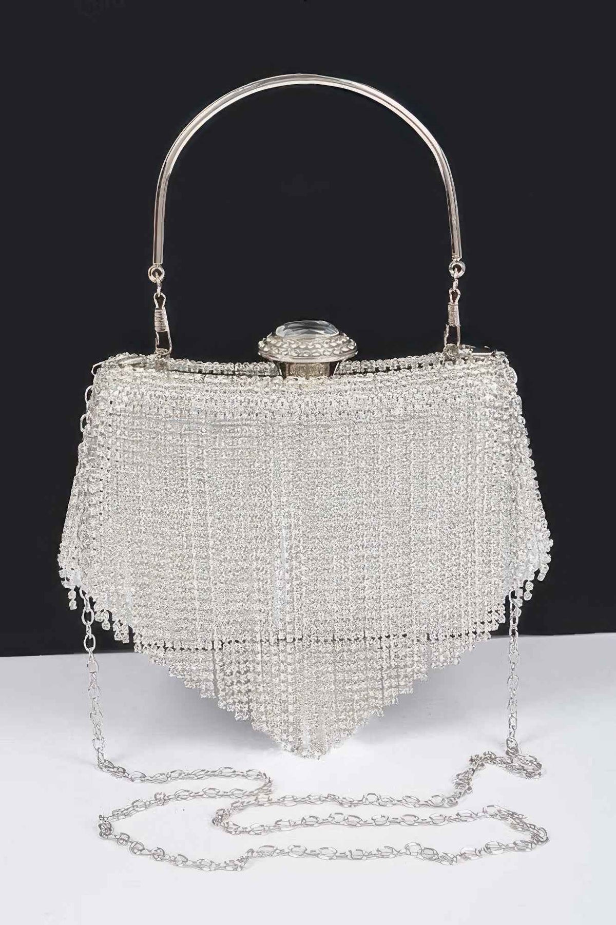Rhinestone Fringe Party Cluth