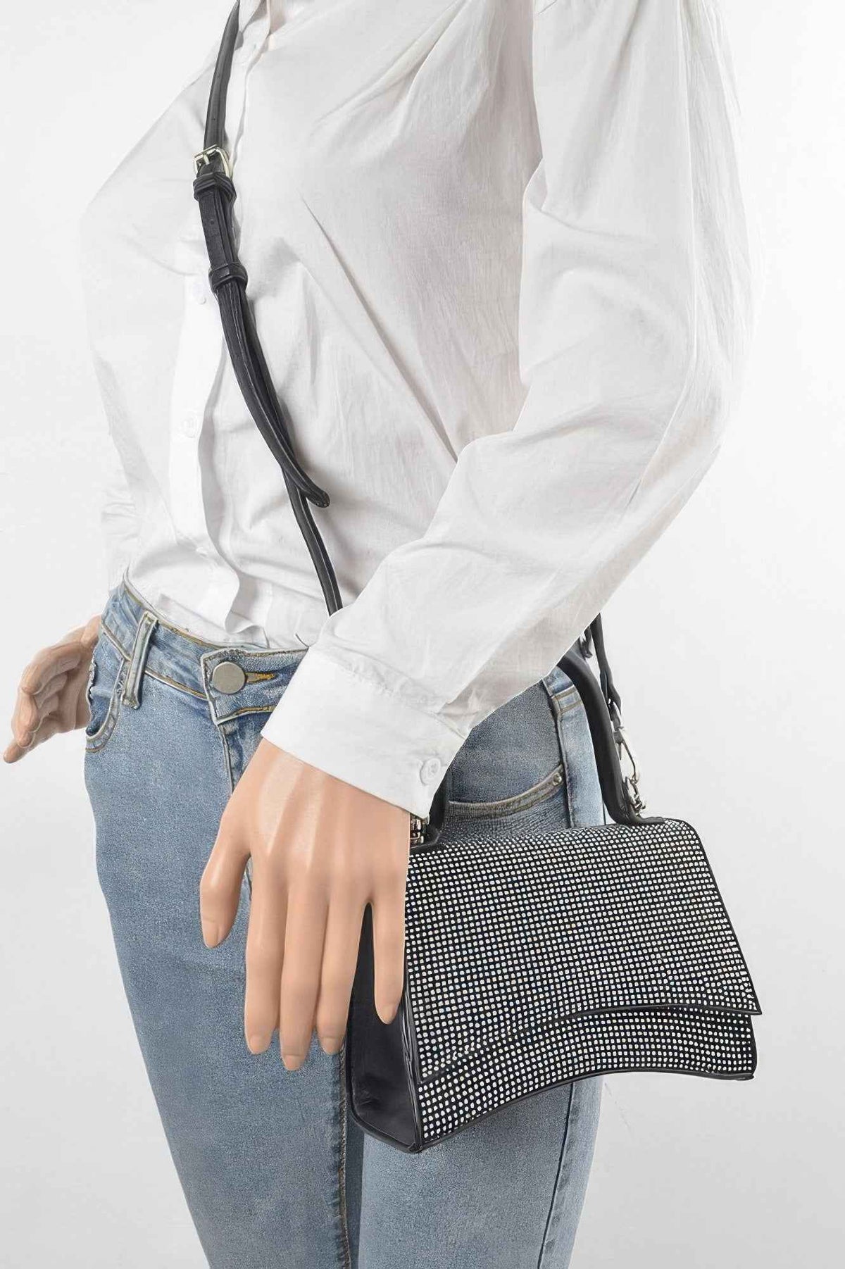 Rhinestone Top Handle Bag