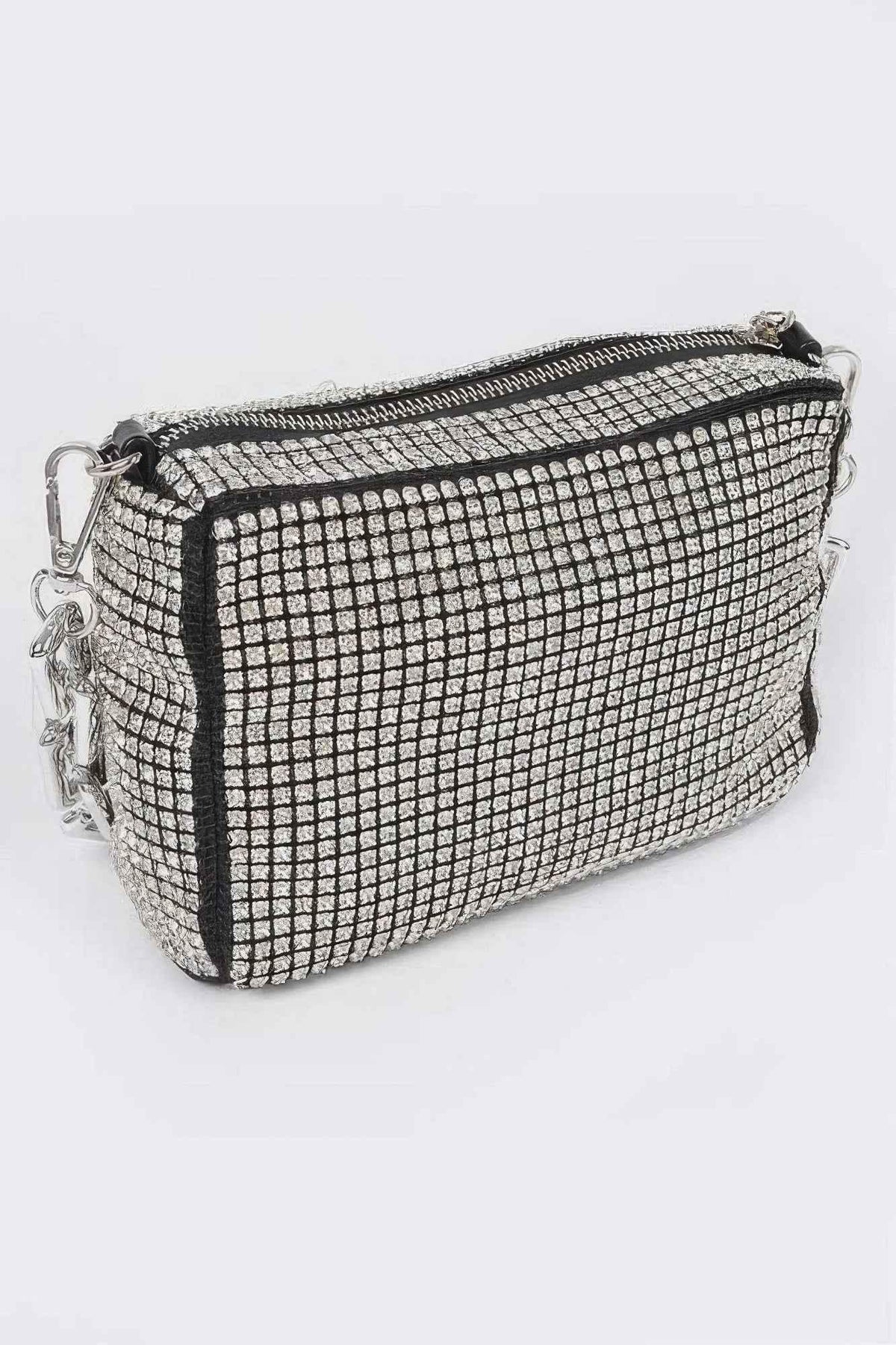 Oversized Rhinestone Bag W Link Chain