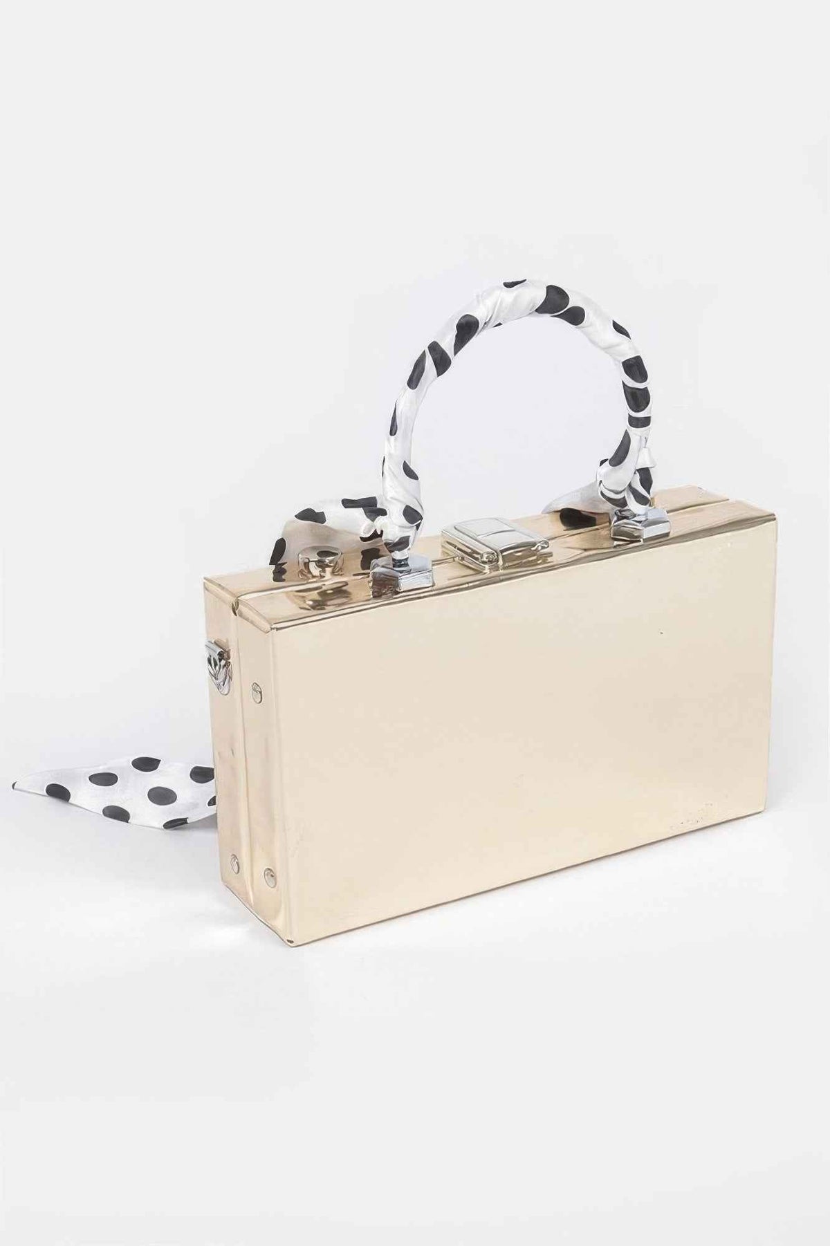 Mirror Vegan Leather Clear Tophandle Camera Clutch
