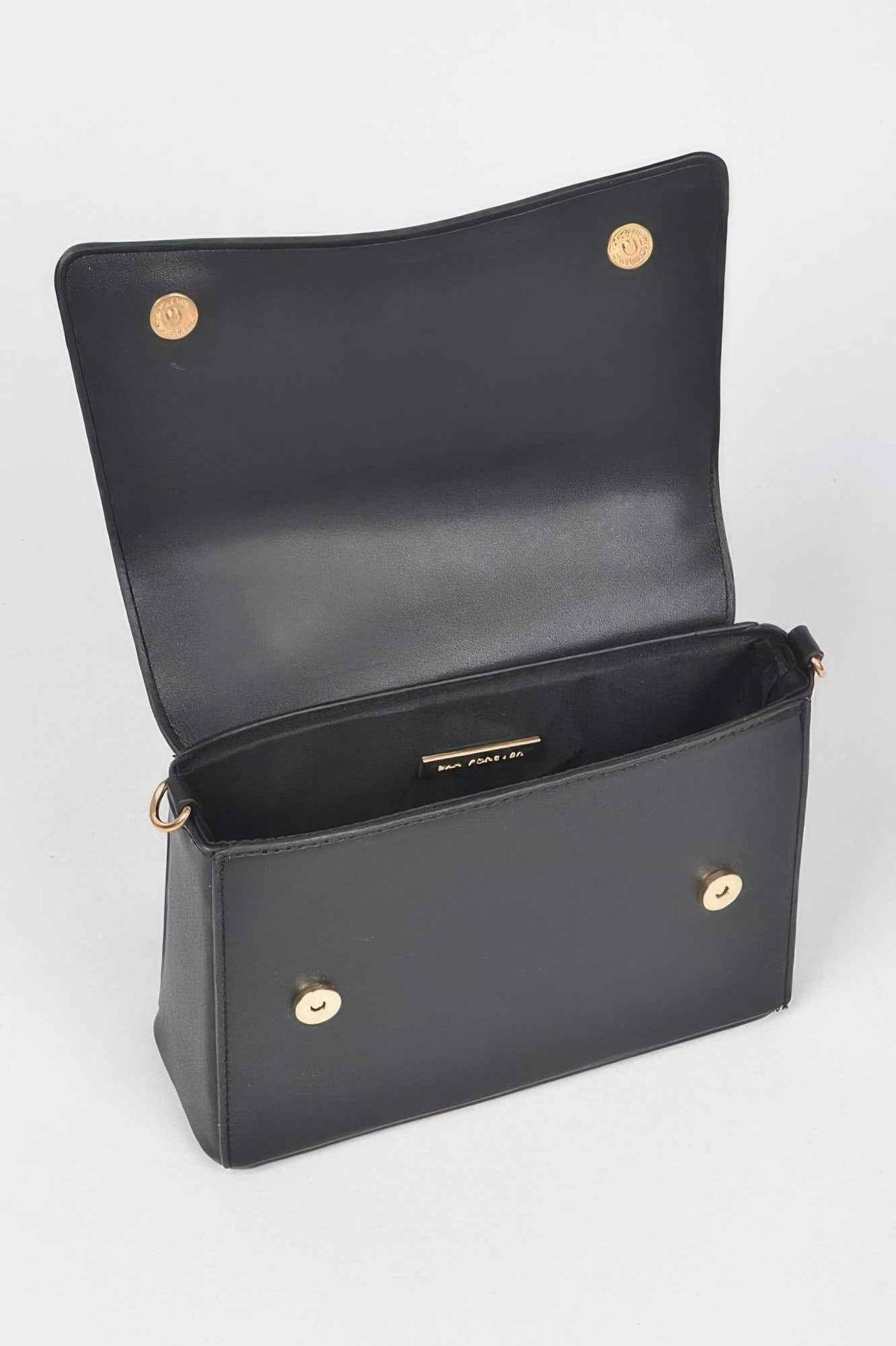 Faux Leather Top Handle Bag