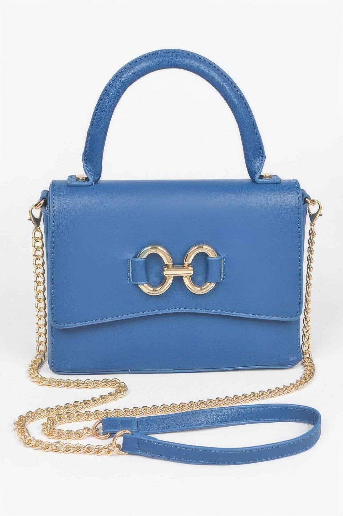 Faux Leather Top Handle Bag
