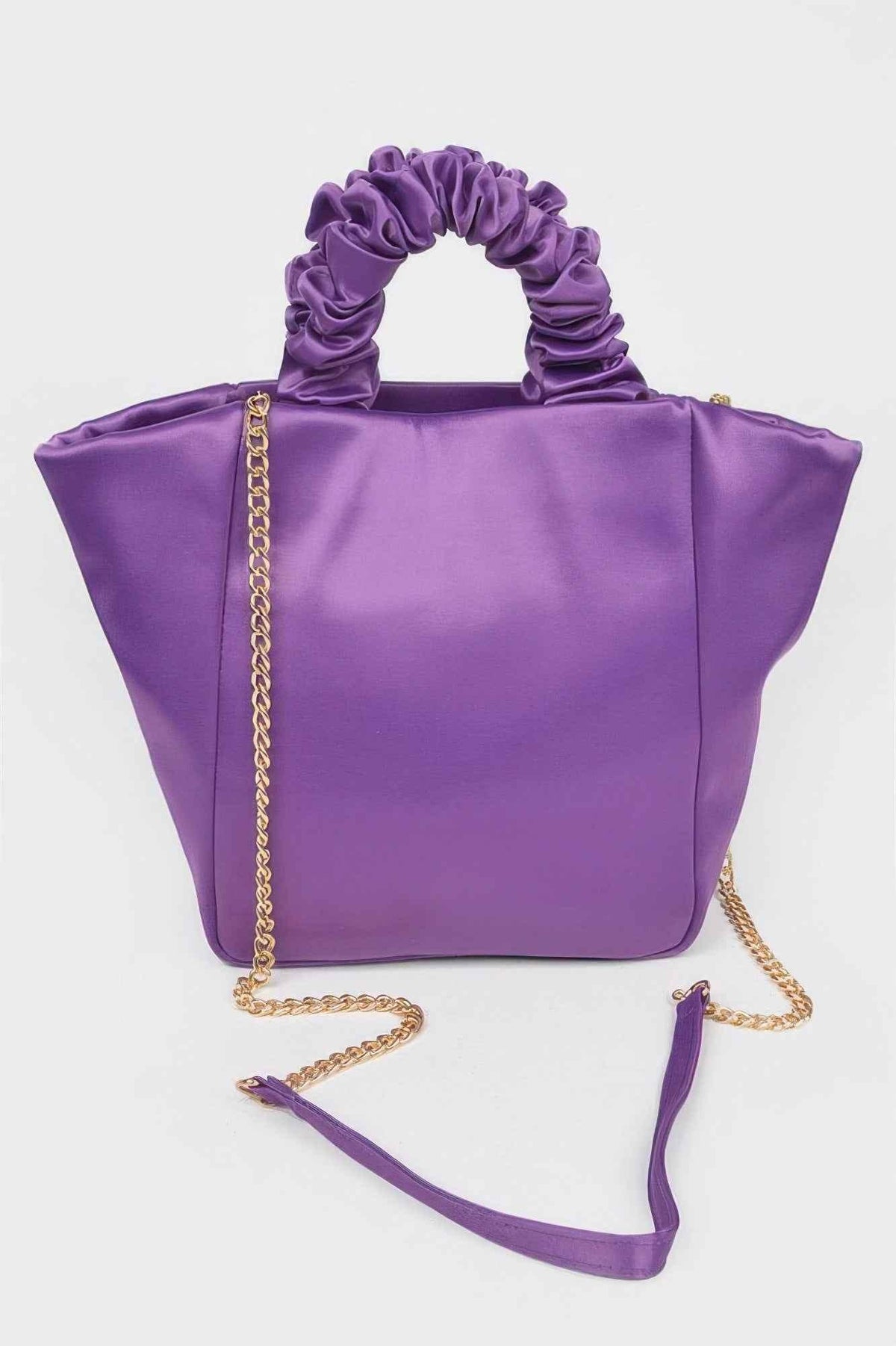 Satin Tote Bag W/chain