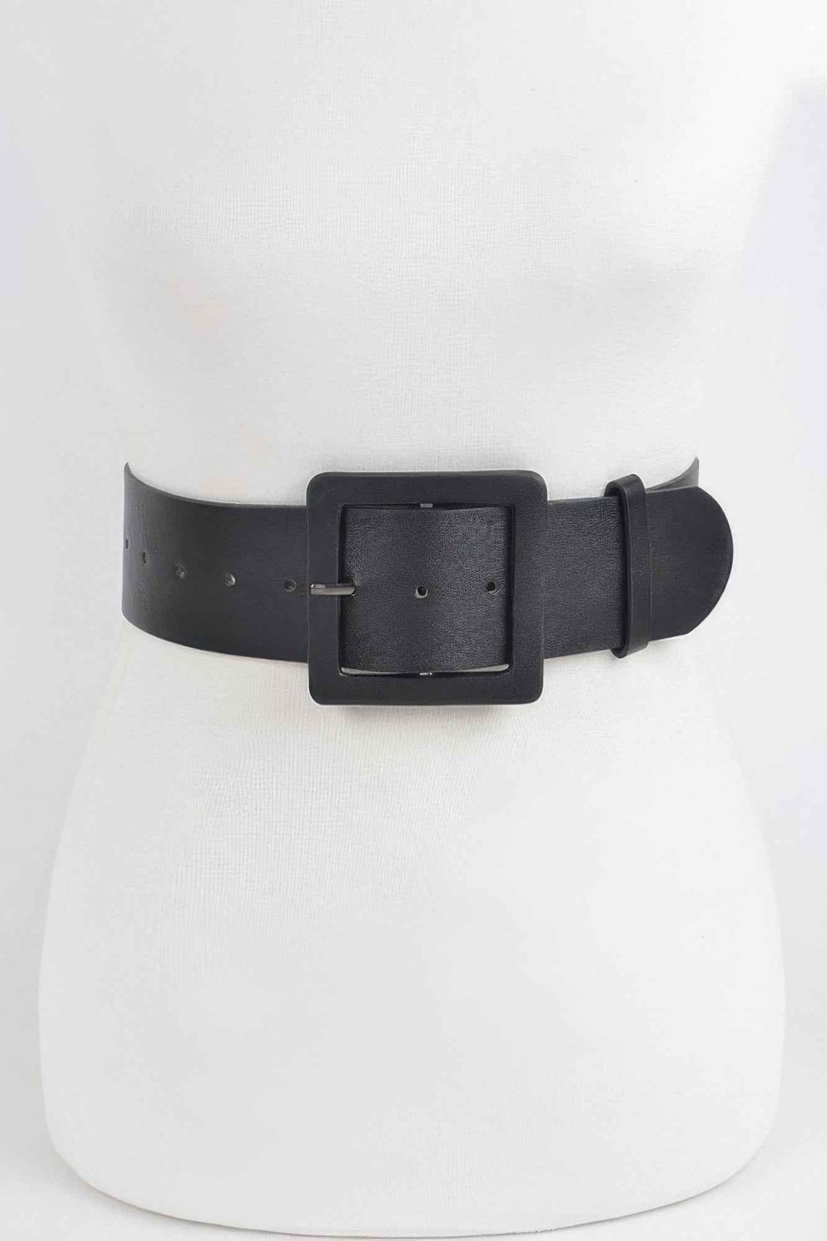 Faux Leather Wide Waist Belt