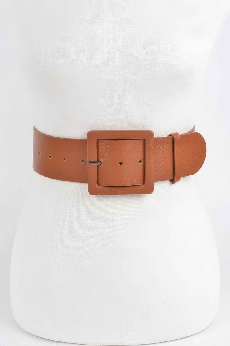 Faux Leather Wide Waist Belt