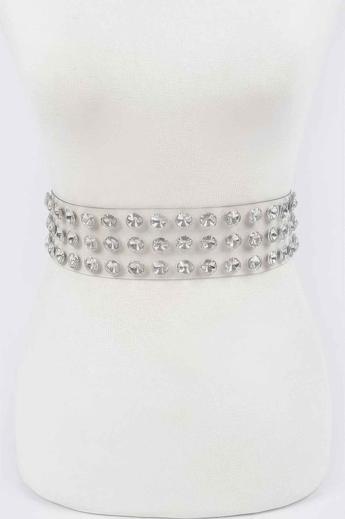 Multi Large Stone Clear Waist Belt