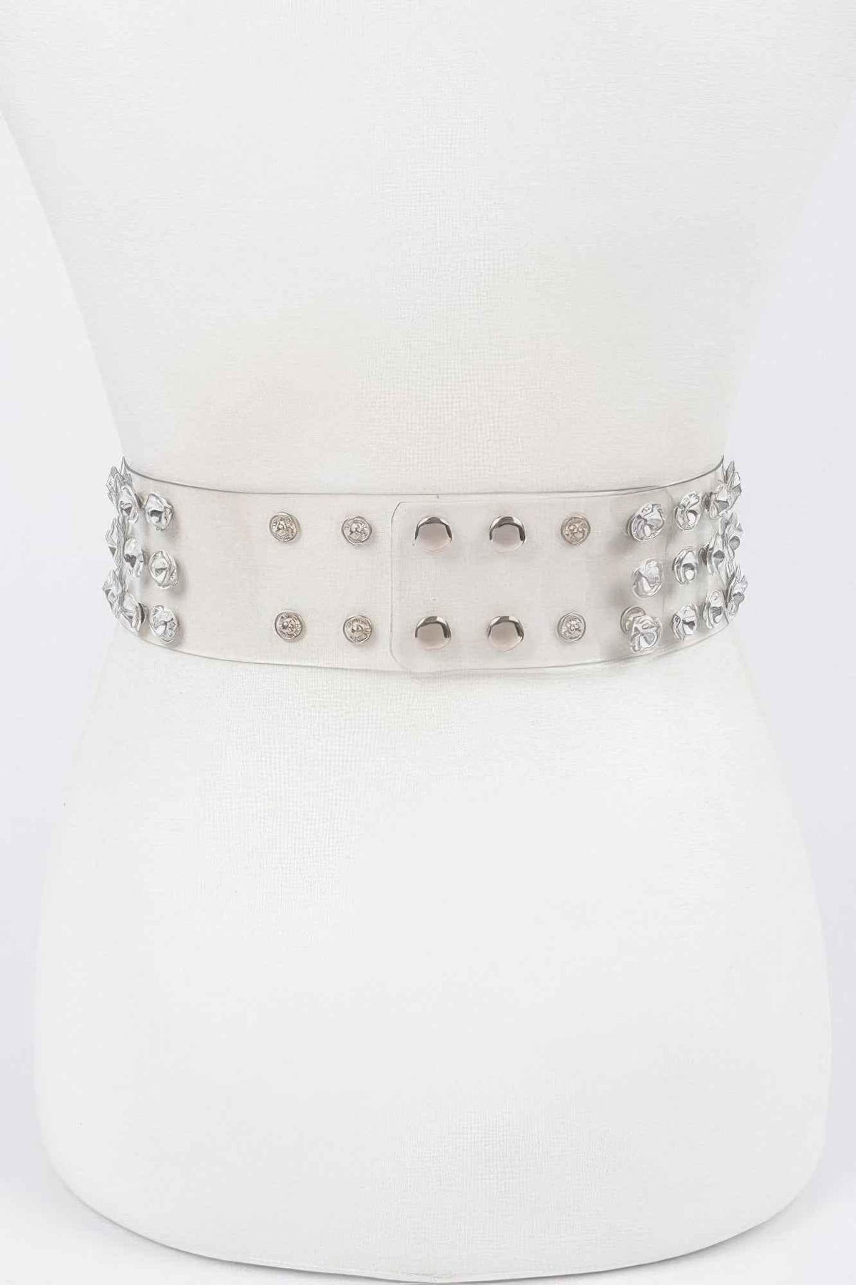 Multi Large Stone Clear Waist Belt