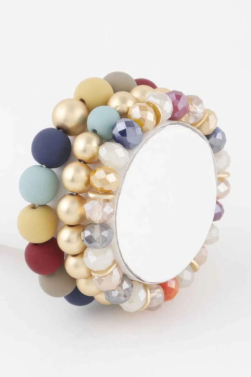 Two Toned Crystal Bead Bracelet