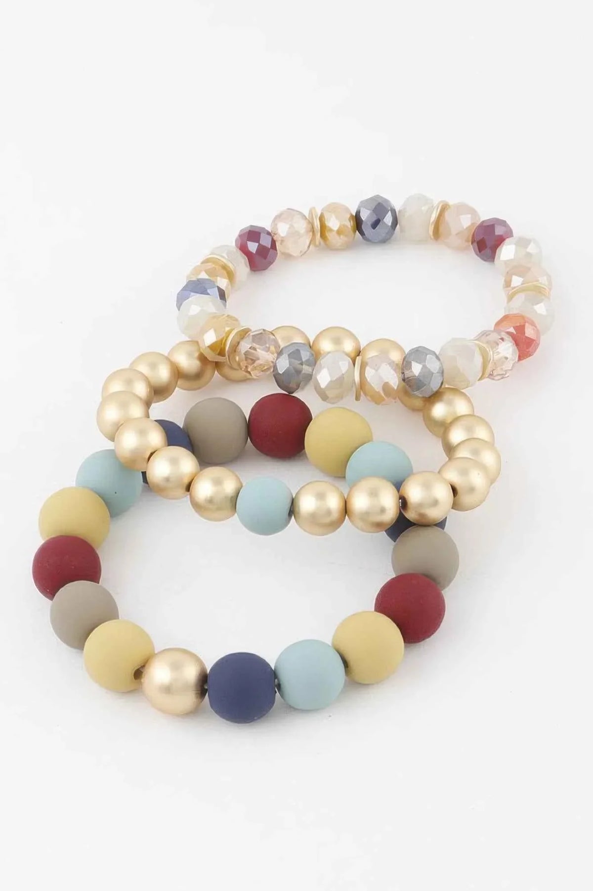 Two Toned Crystal Bead Bracelet