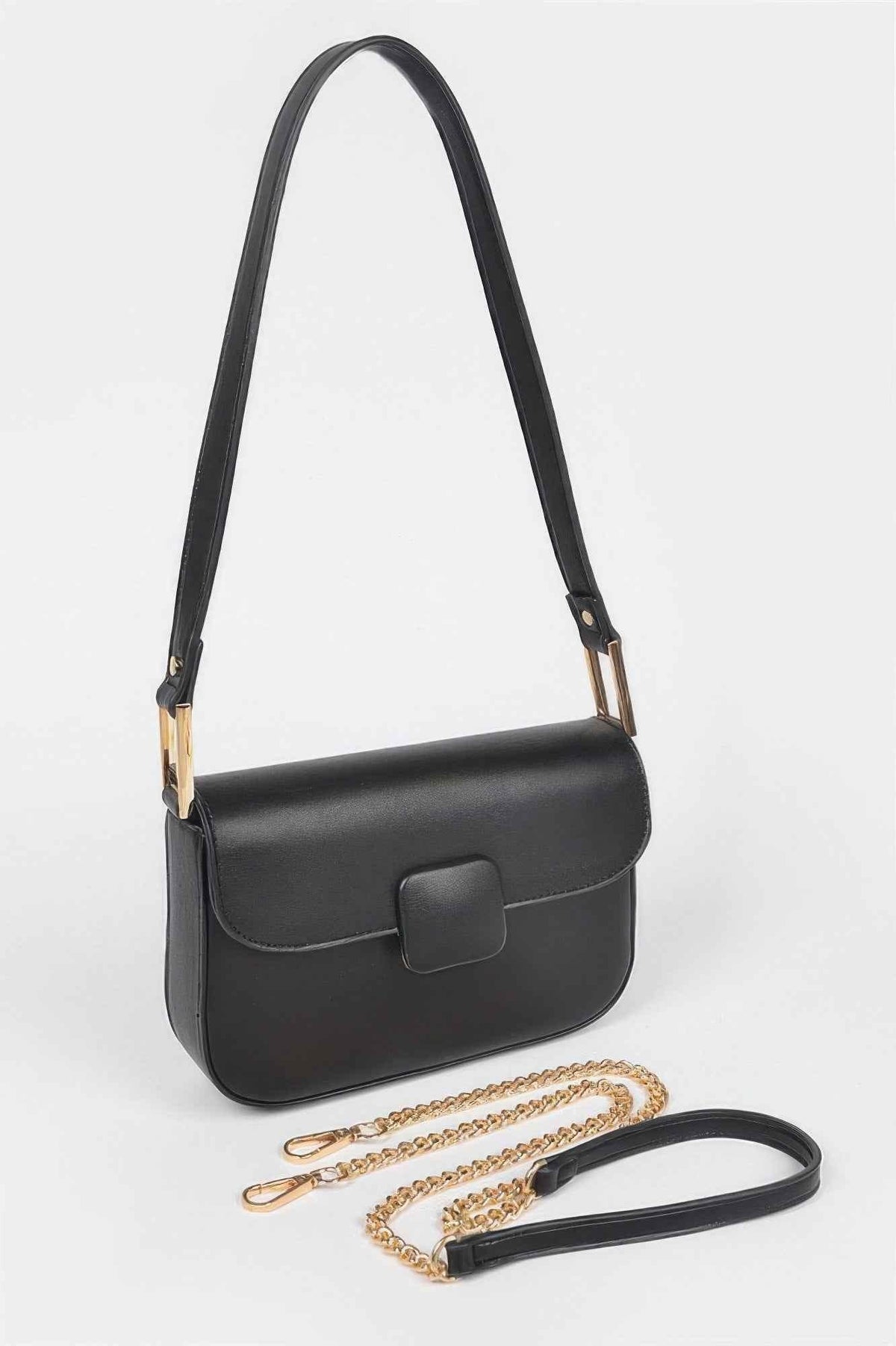Faux Leather Shoulder Bag