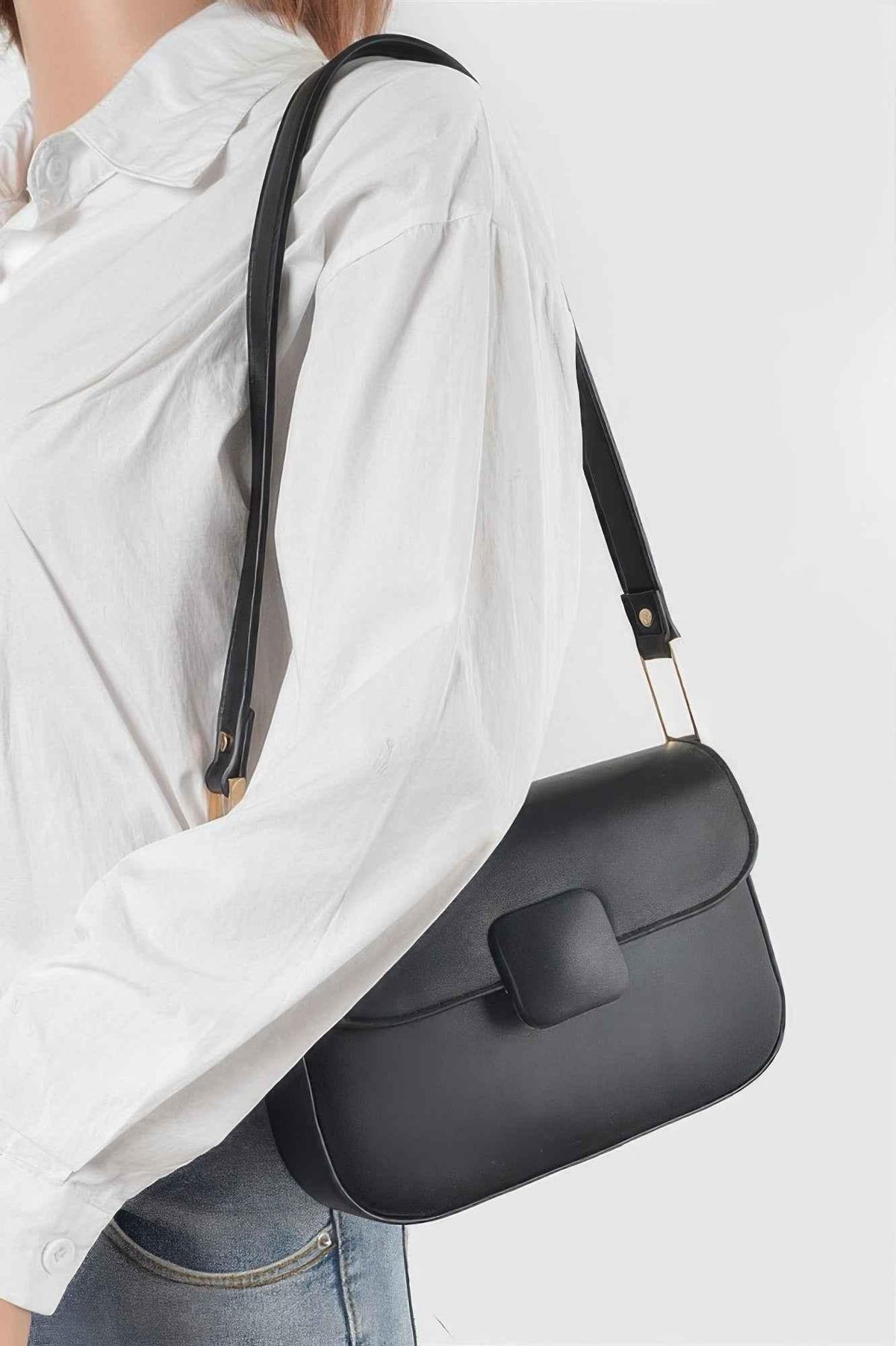 Faux Leather Shoulder Bag