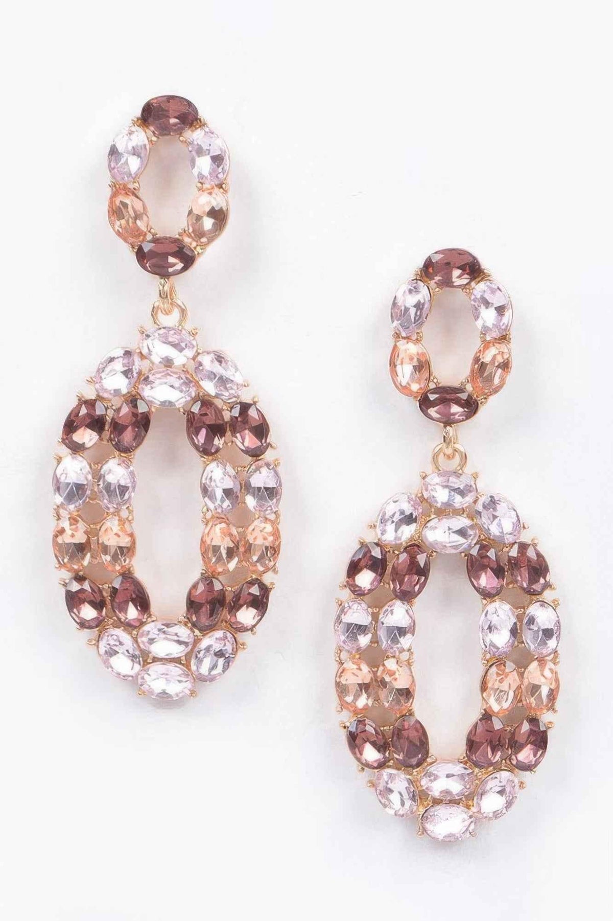 Rhinestone Oval Daggle Earring