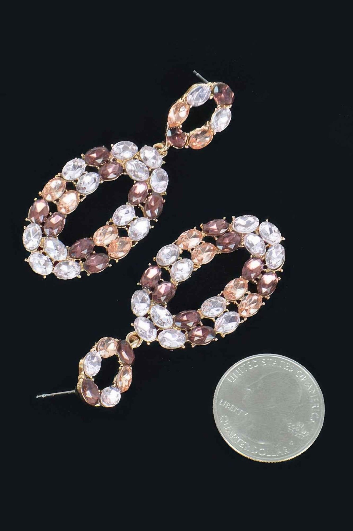 Rhinestone Oval Daggle Earring