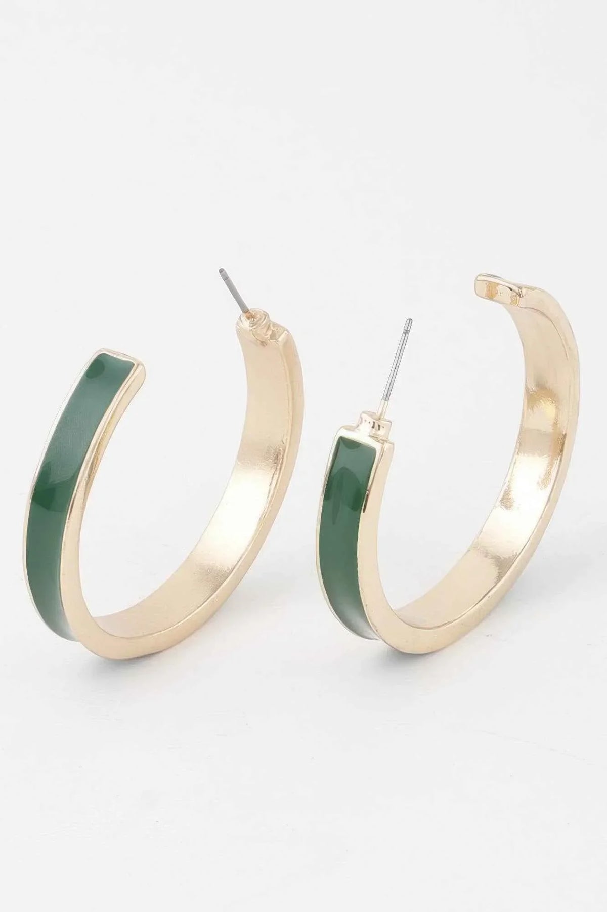 Solid Lined Hoop Earrings