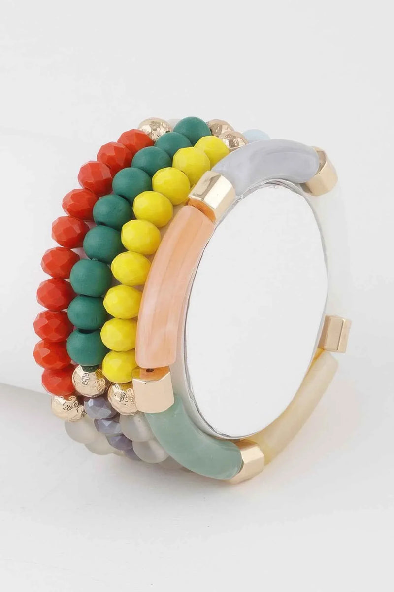 Multi Beaded Tube Bracelet