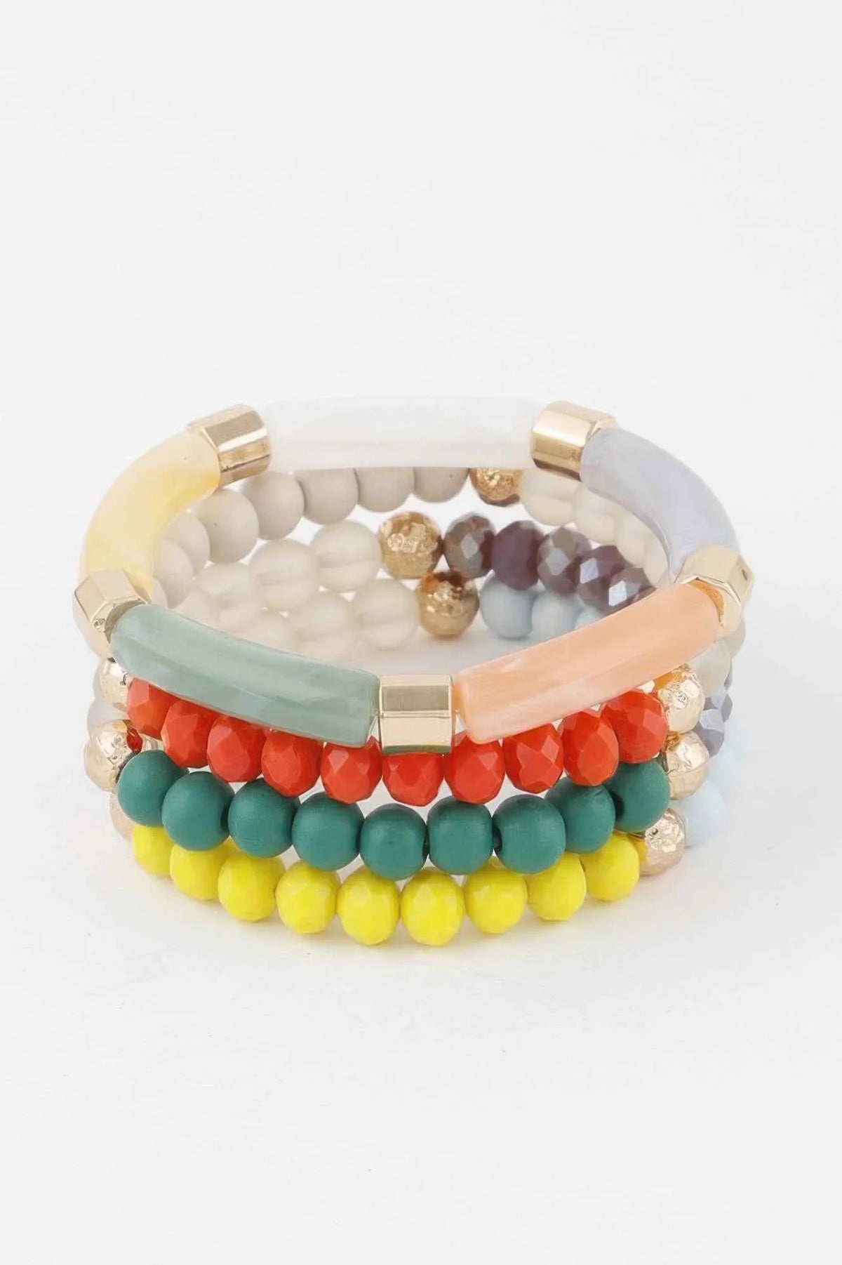 Multi Beaded Tube Bracelet