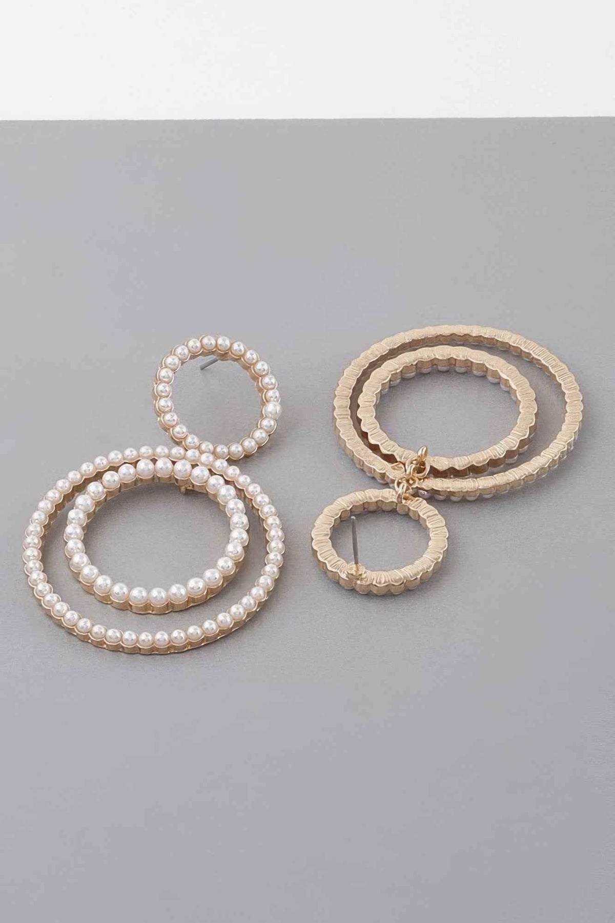 Double Jeweled Circle Earrings