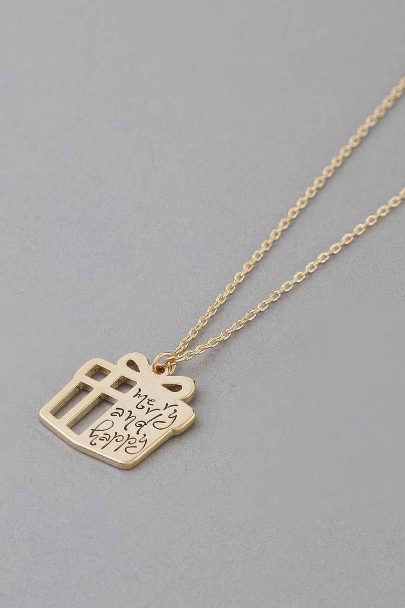 Merry And Happy Gift Necklace