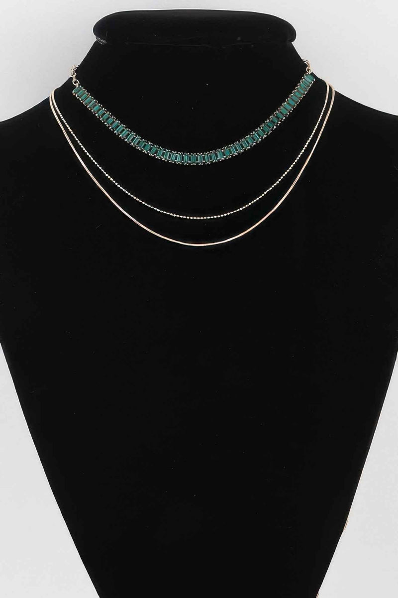 Multi Crystal Bead Necklace