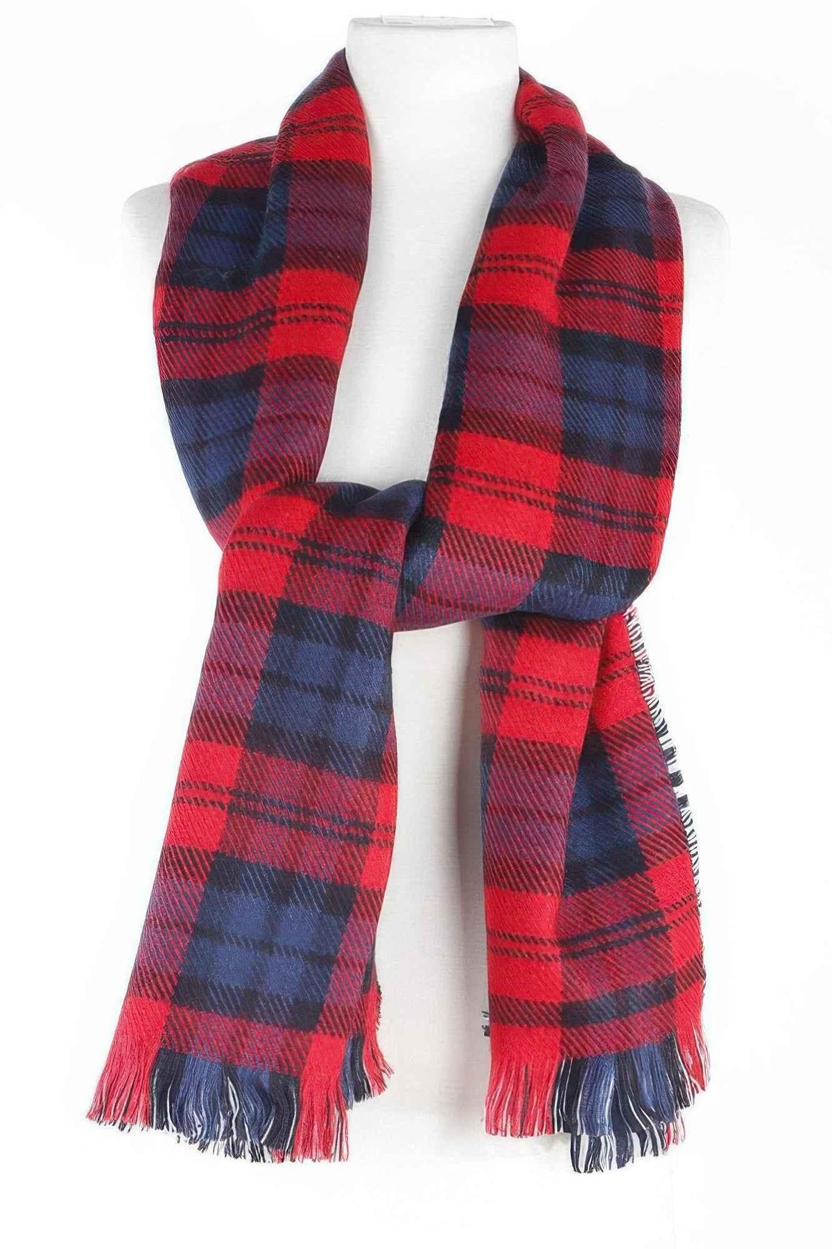 Classic Plaid Fringe Scarf