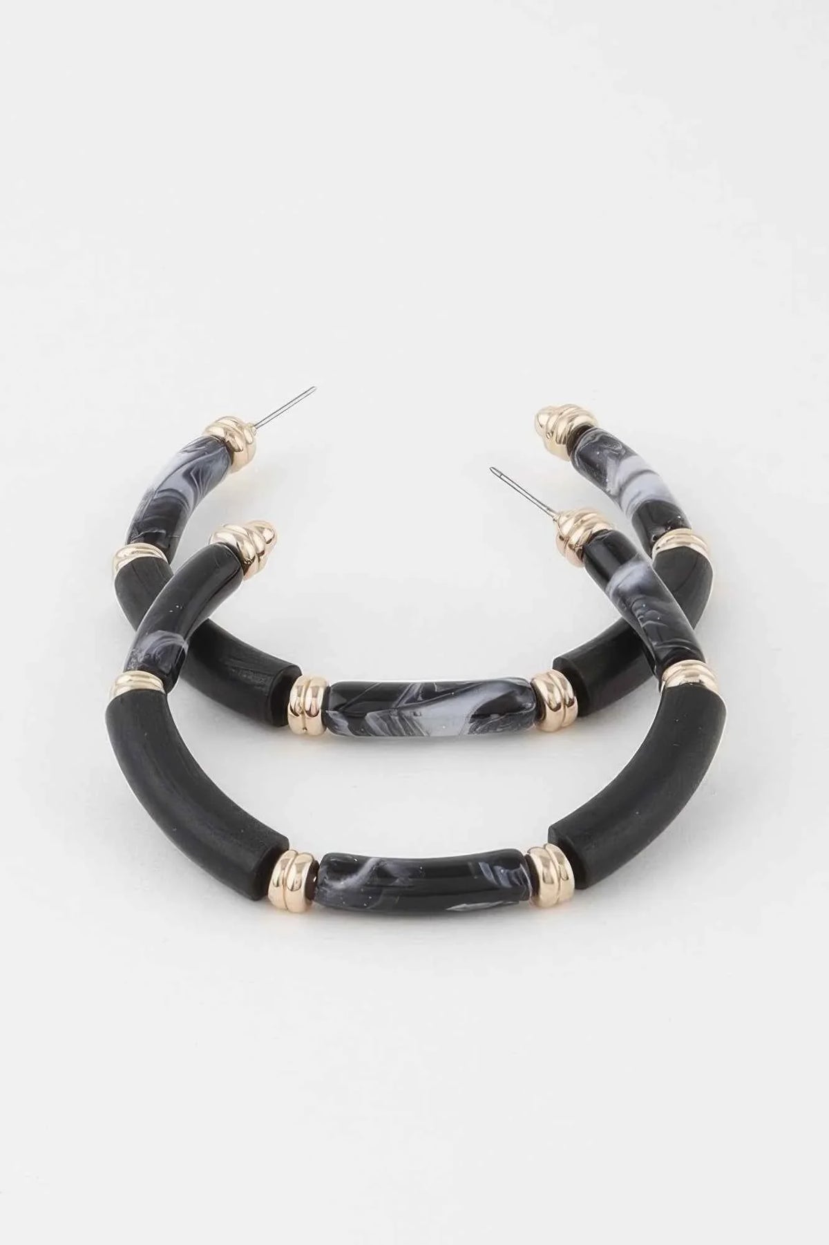 Multi Marble Hoop Earrings