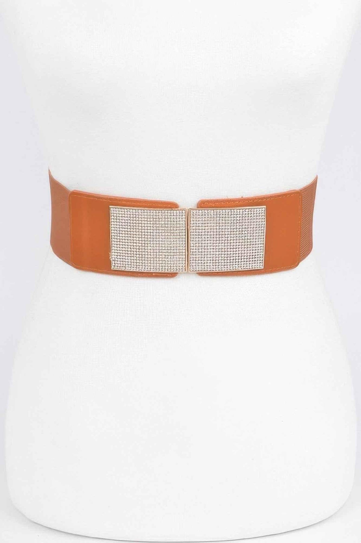Rhinestone Plus Size Metal Chain Buckle Belt