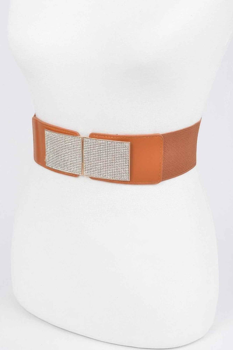 Rhinestone Plus Size Metal Chain Buckle Belt