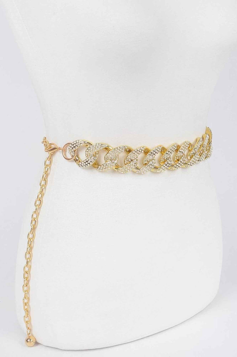 Rhinestone Oversized Plus Size Chain Belt