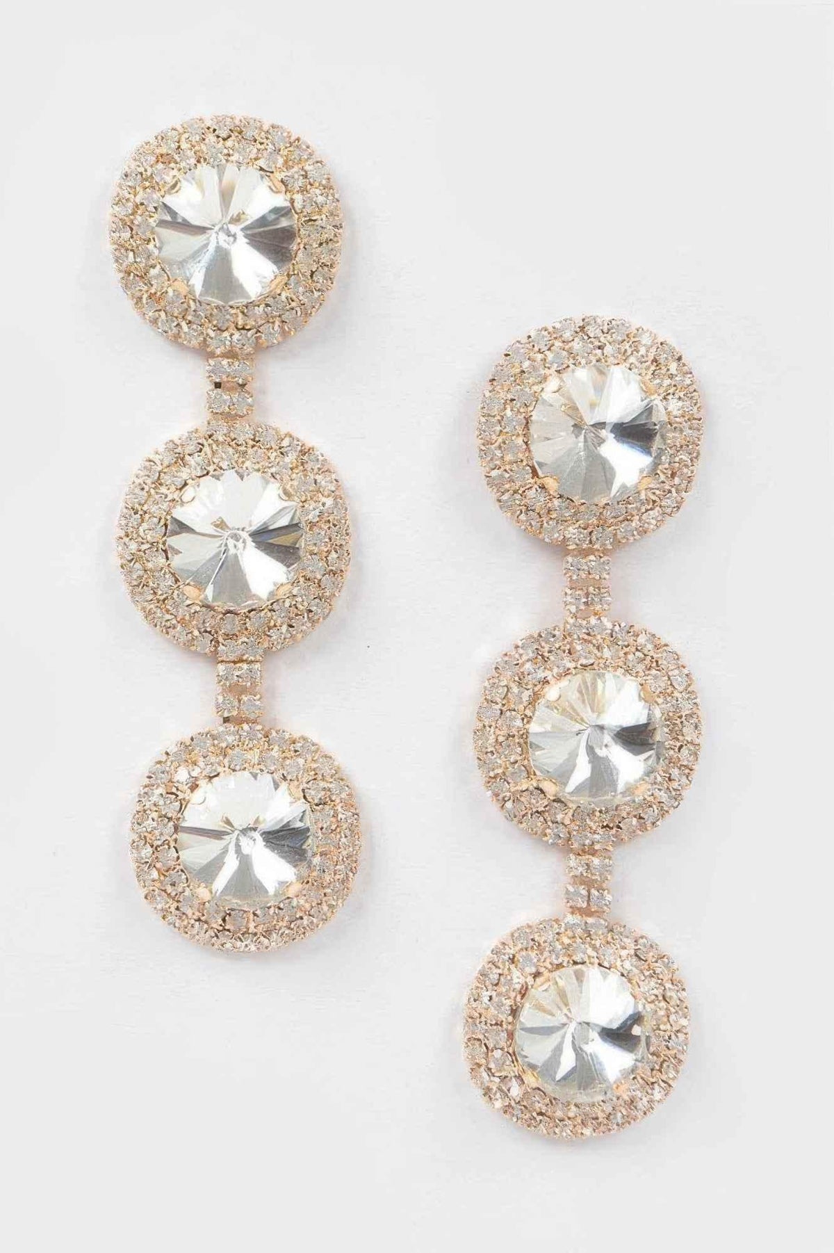 Multi Rhinestone Dangle Earring