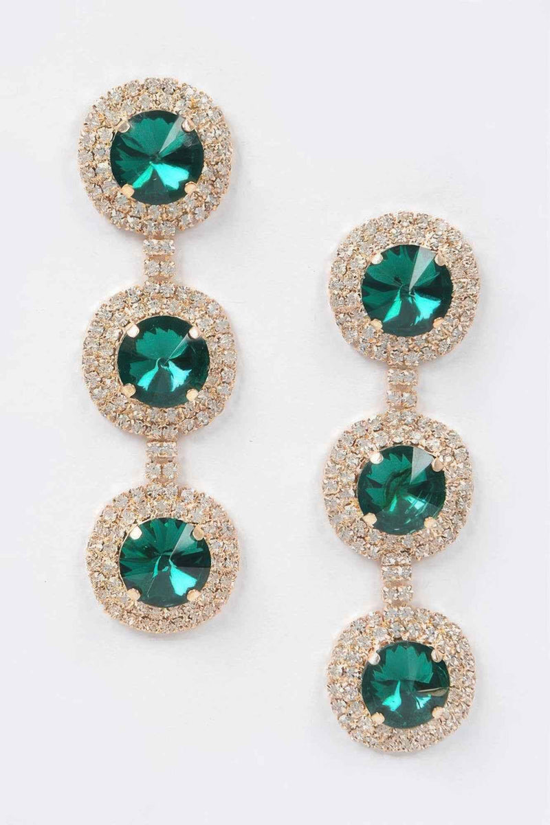 Multi Rhinestone Dangle Earring