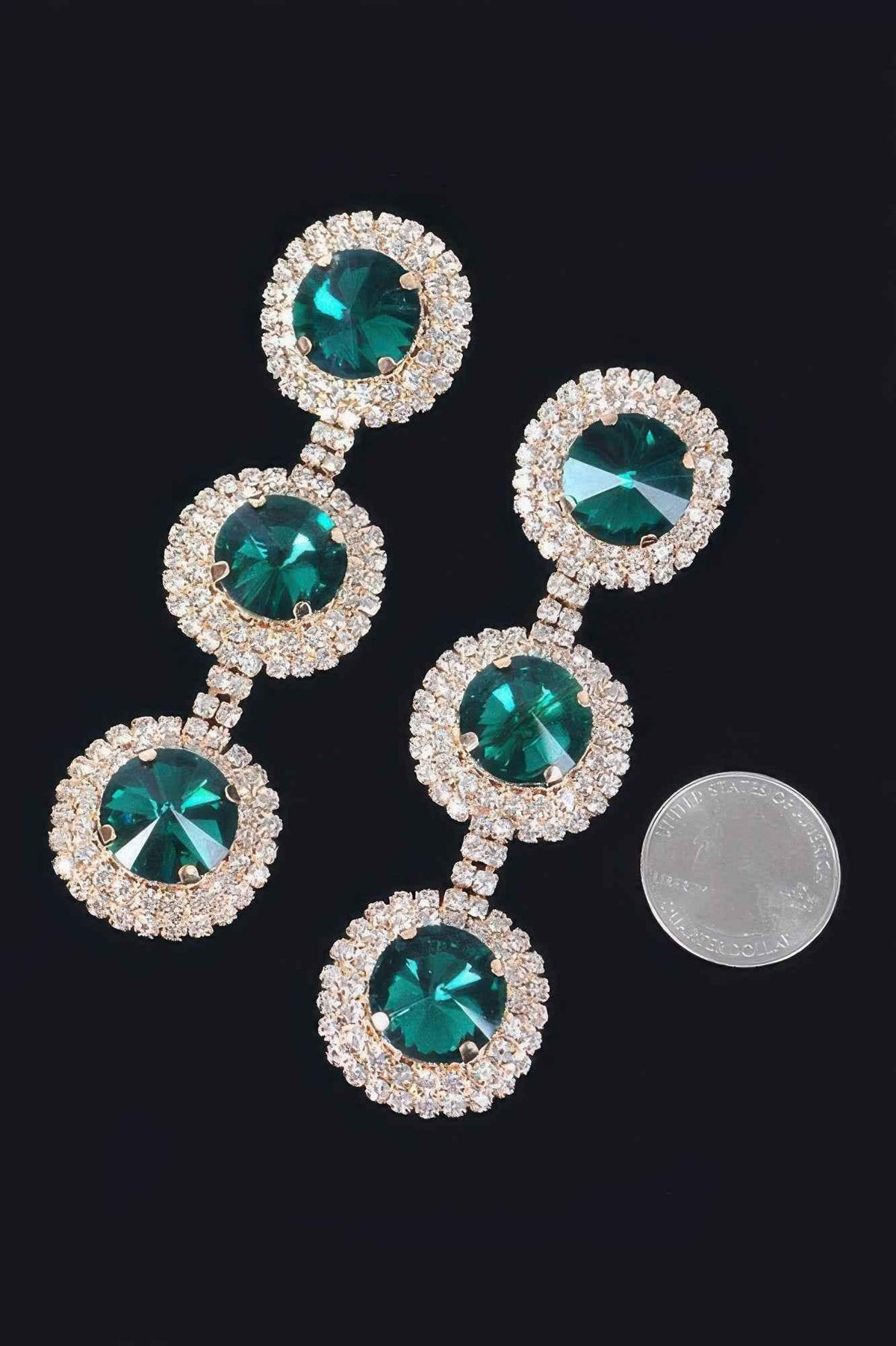 Multi Rhinestone Dangle Earring