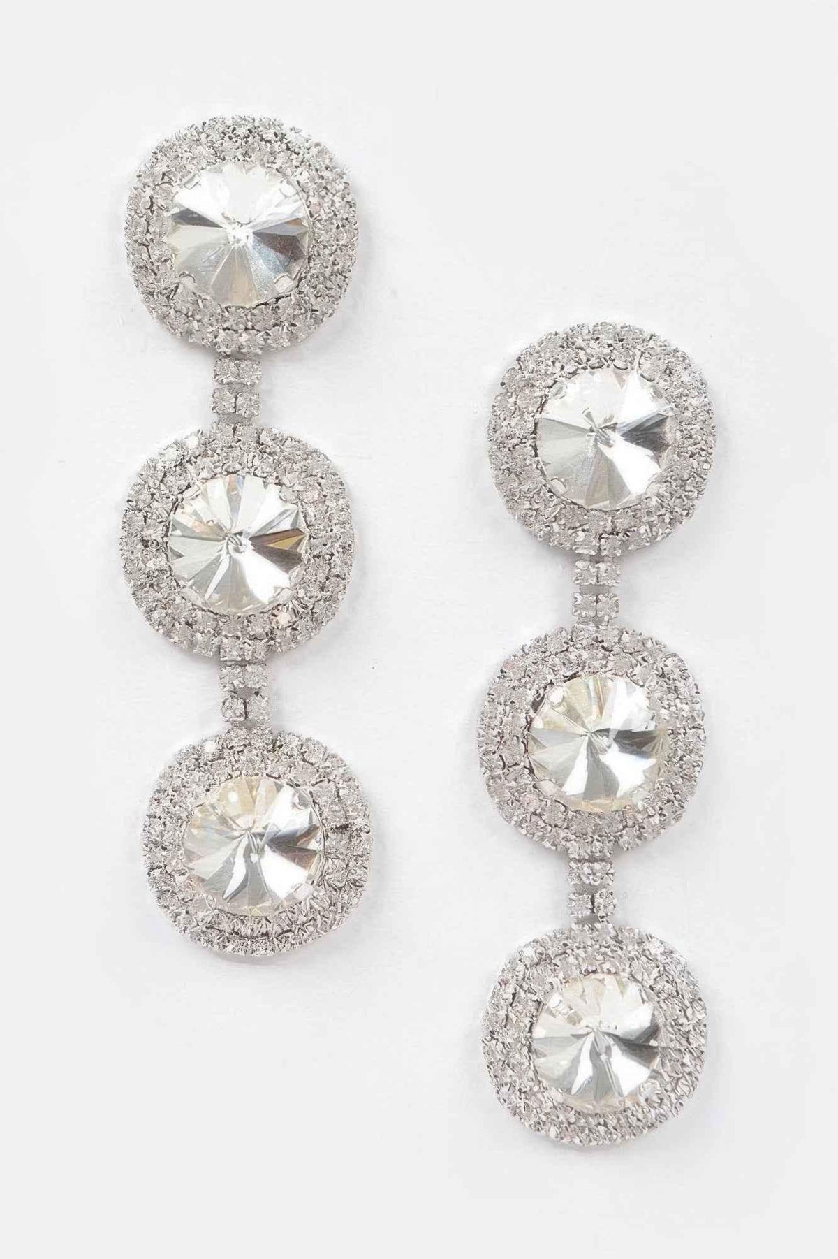 Multi Rhinestone Dangle Earring
