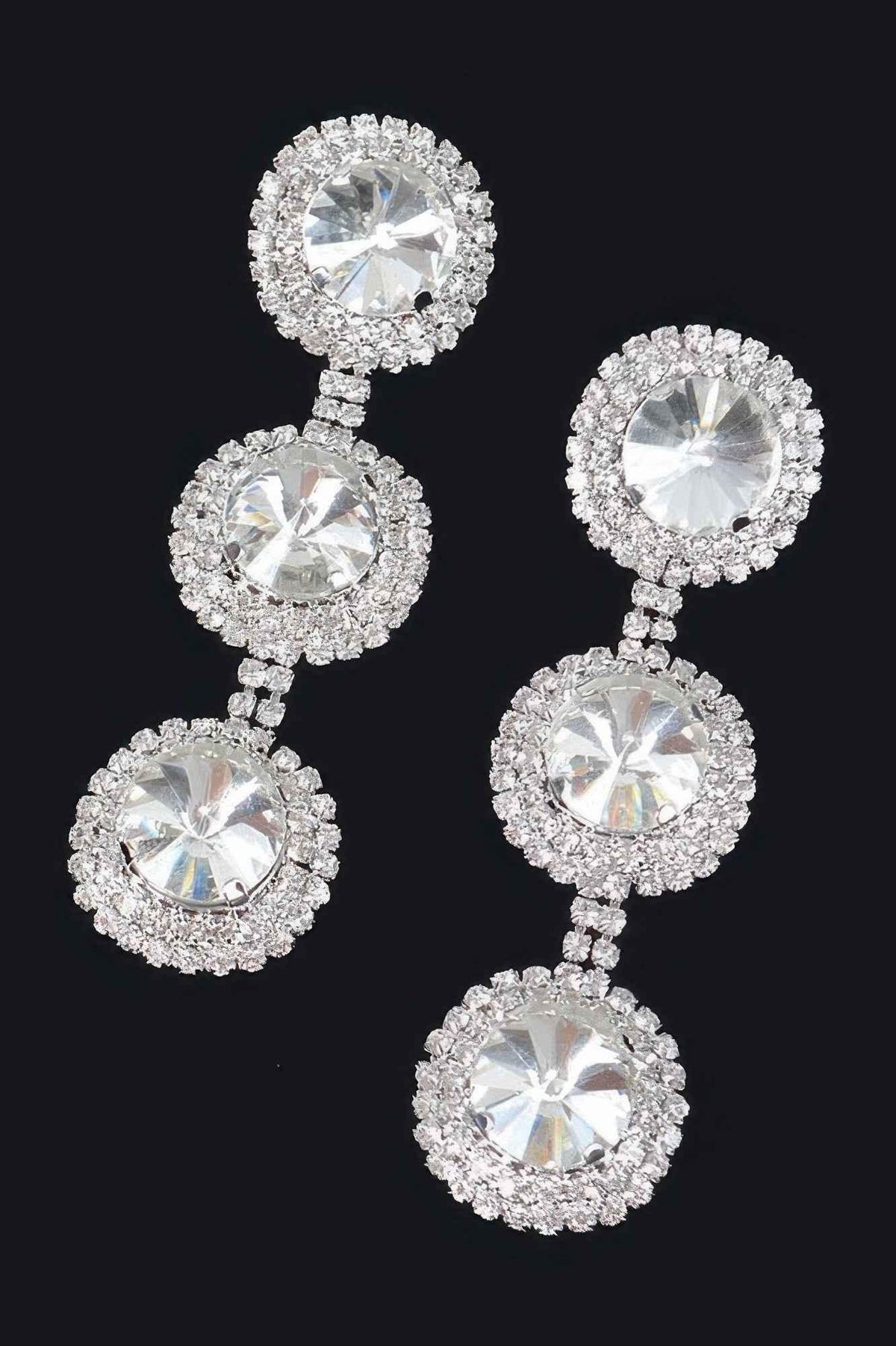 Multi Rhinestone Dangle Earring