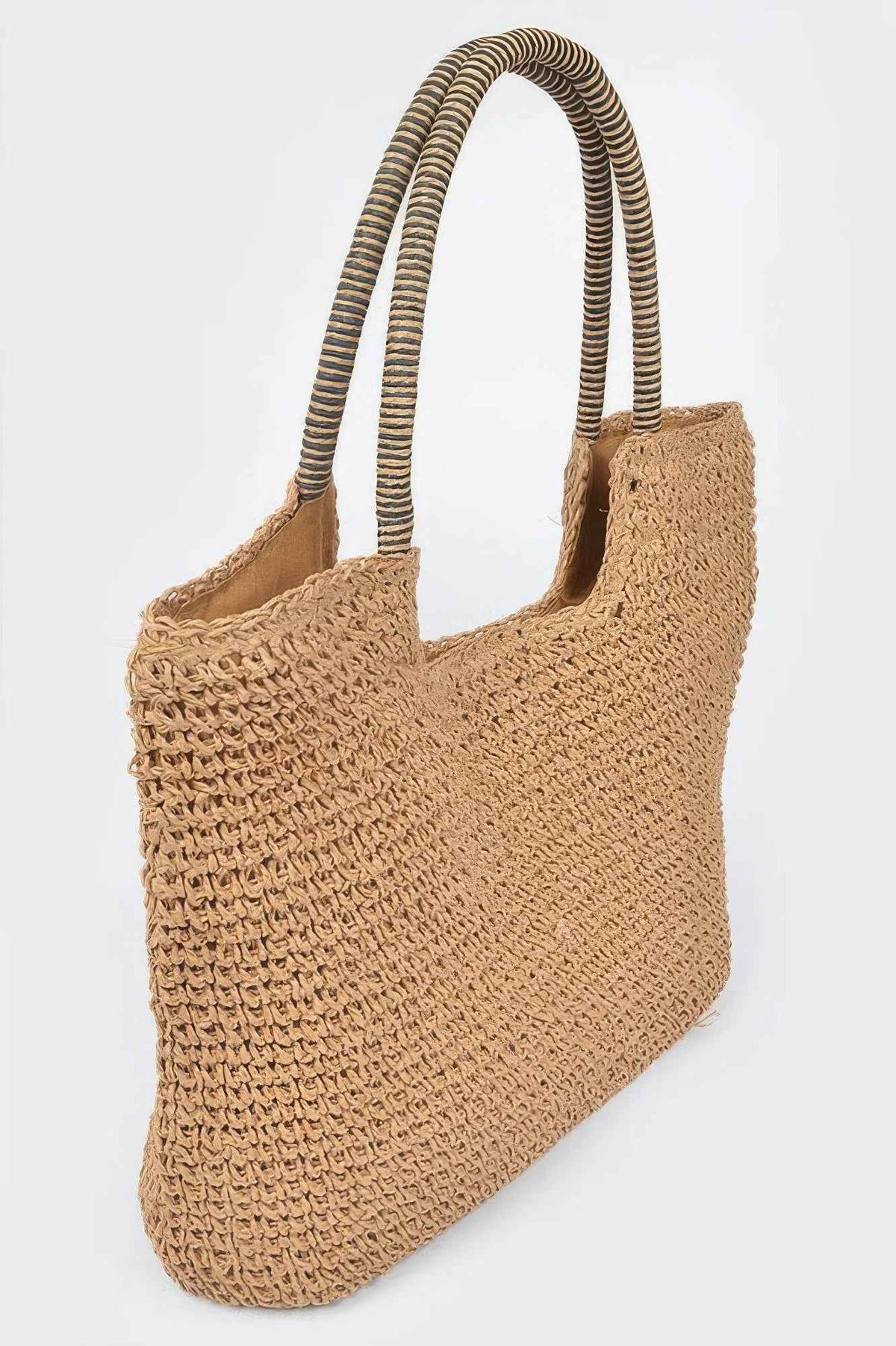 Faux Straw Tote Bag