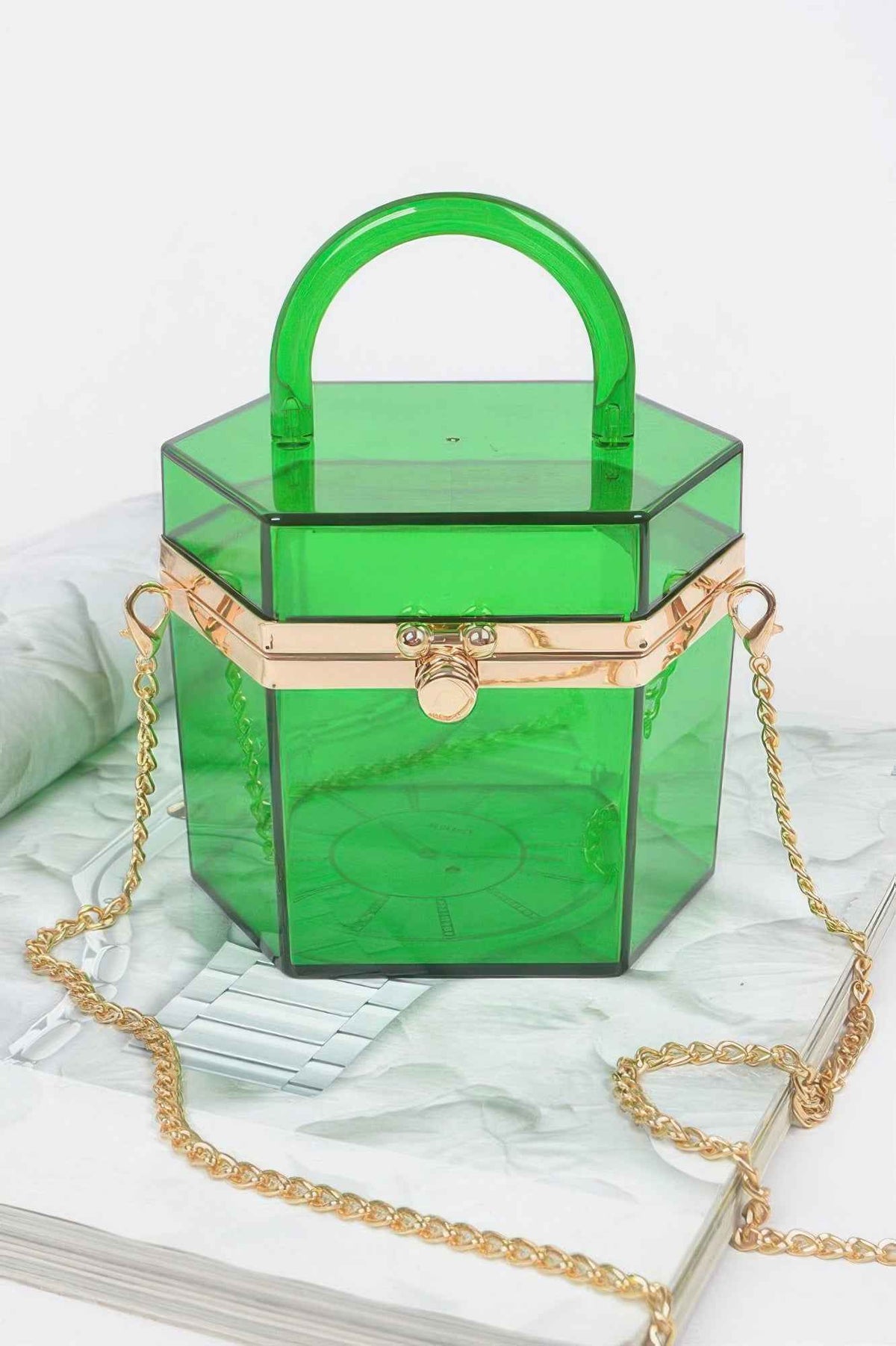Plastic Hard Mini Clutch W/handle