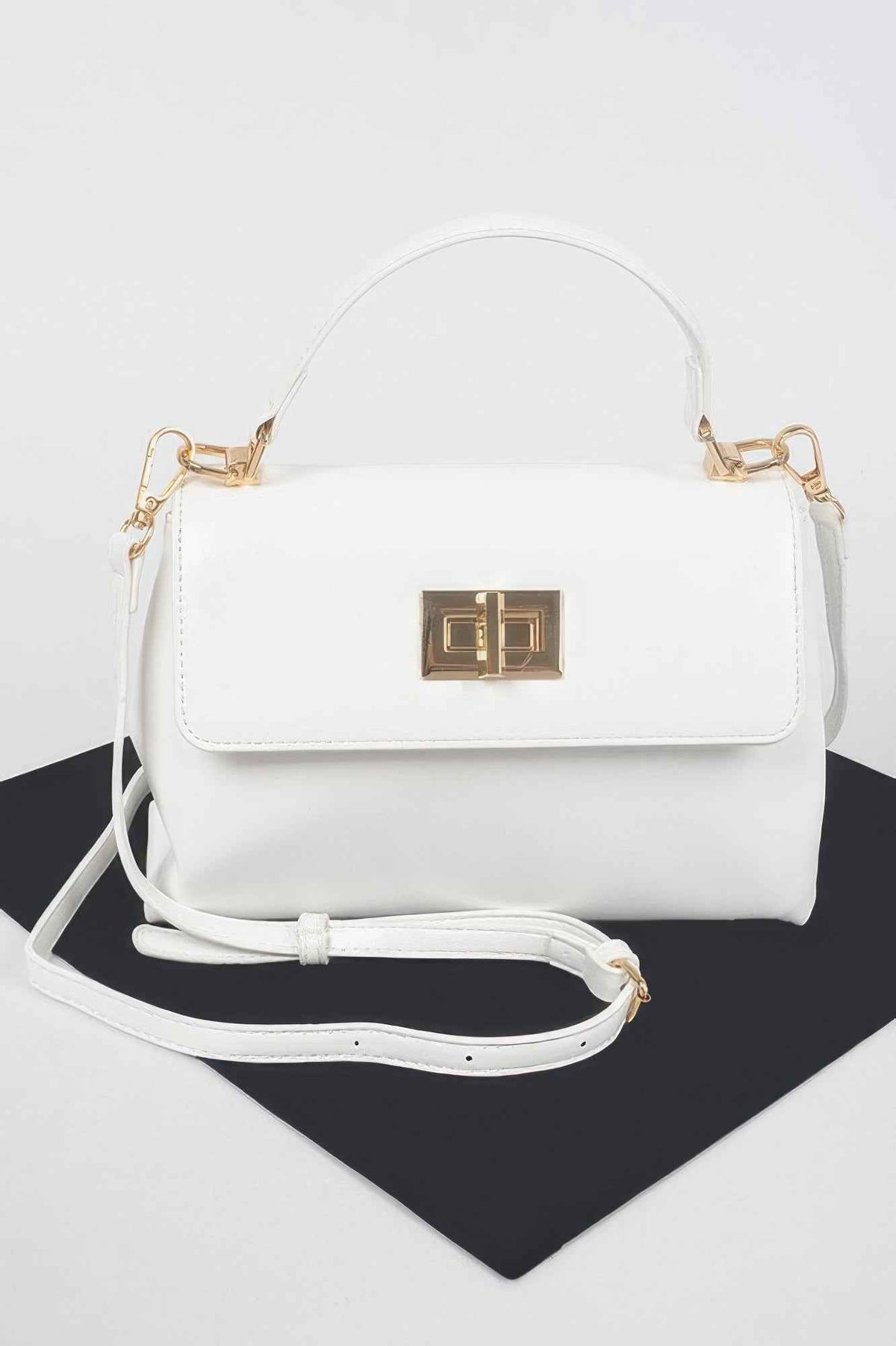 Faux Leather Flap Bag