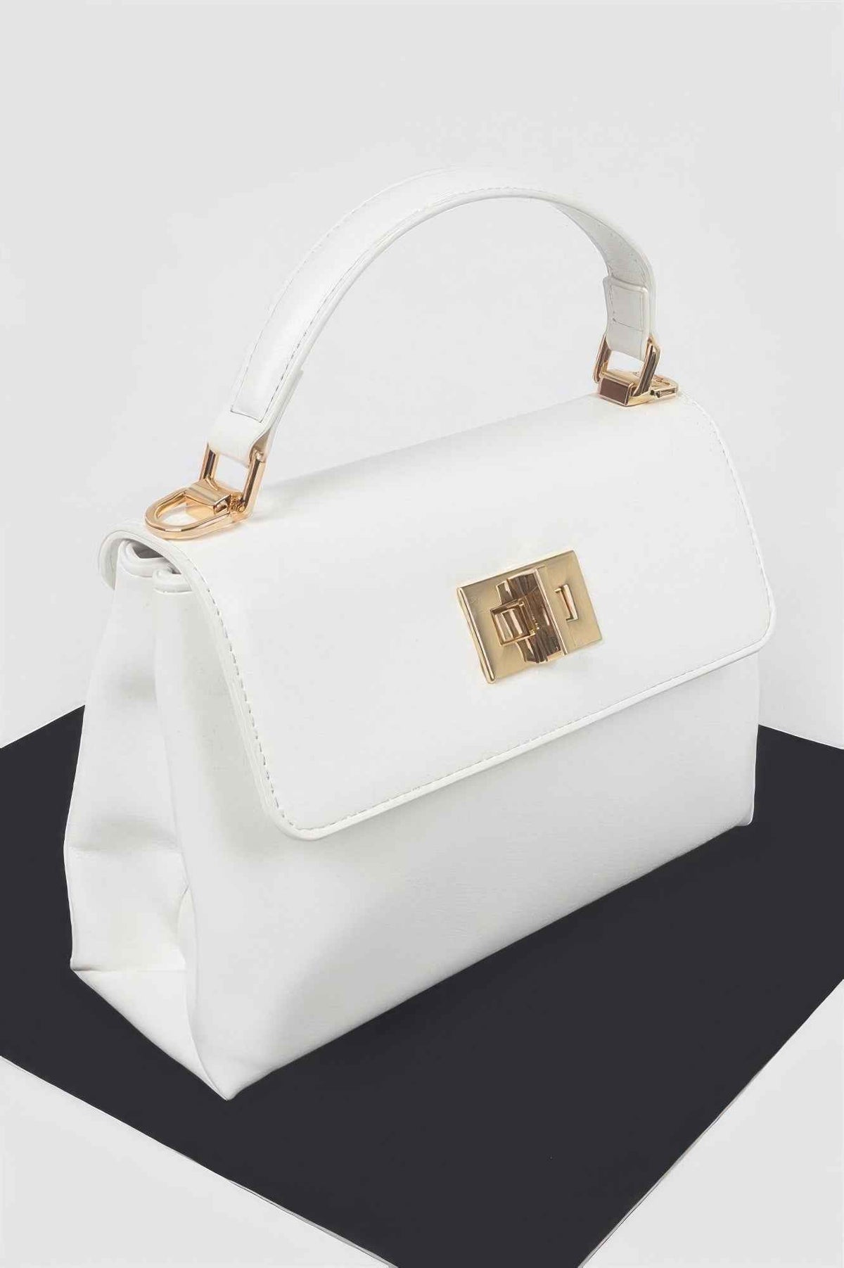 Faux Leather Flap Bag