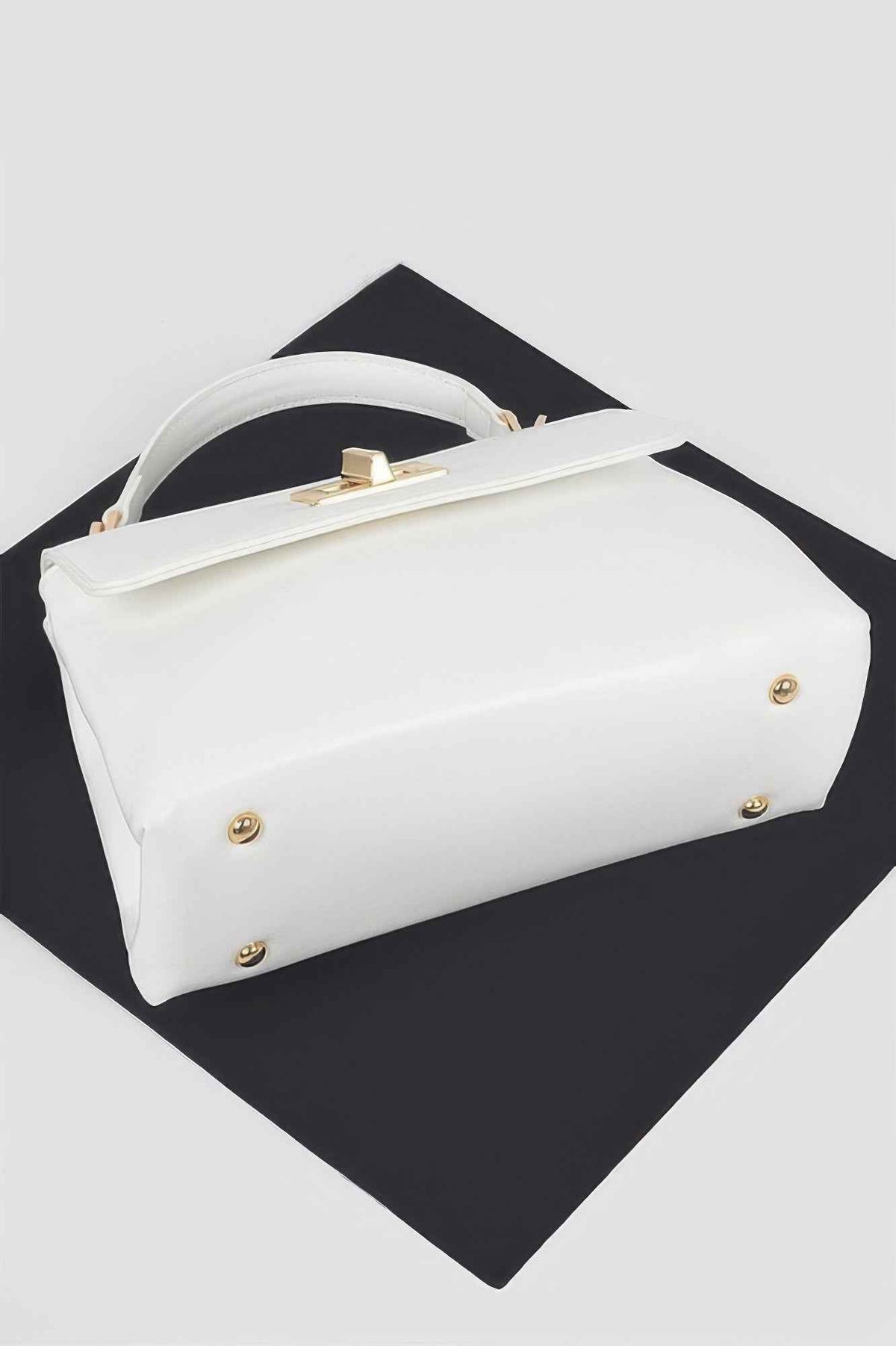 Faux Leather Flap Bag