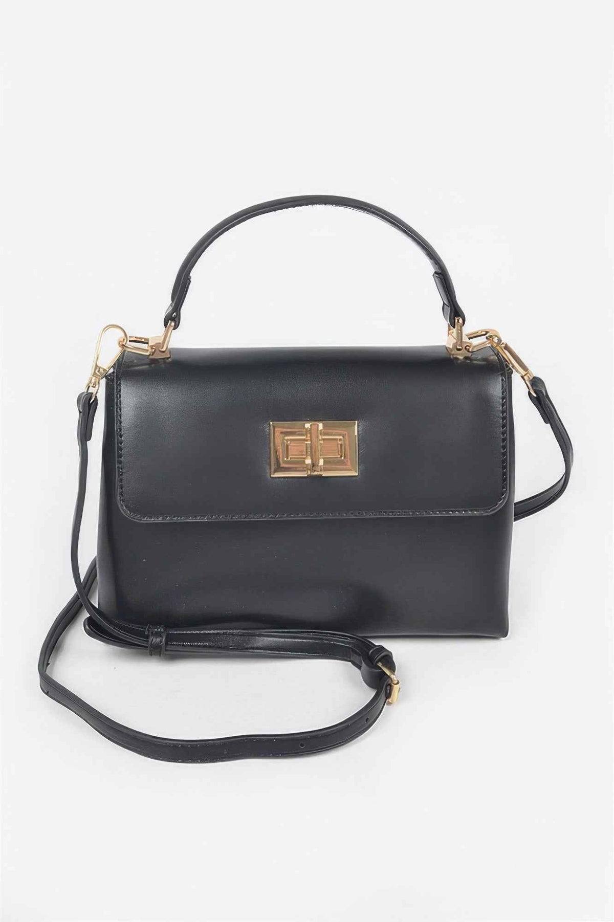 Faux Leather Flap Bag